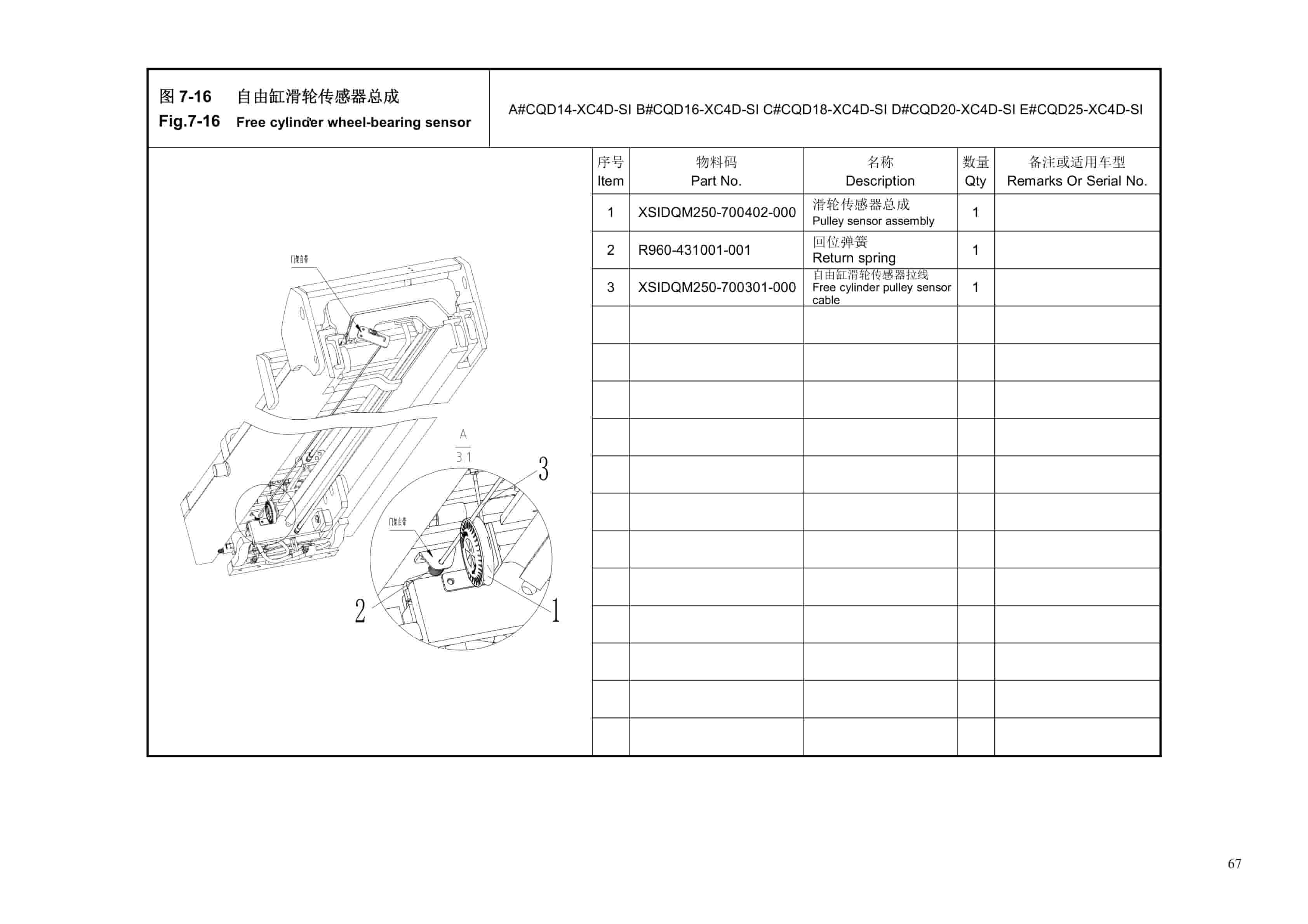 Hangcha CQD14-XC4D-SI to CQD25-XC4-SI Parts Catalog-3