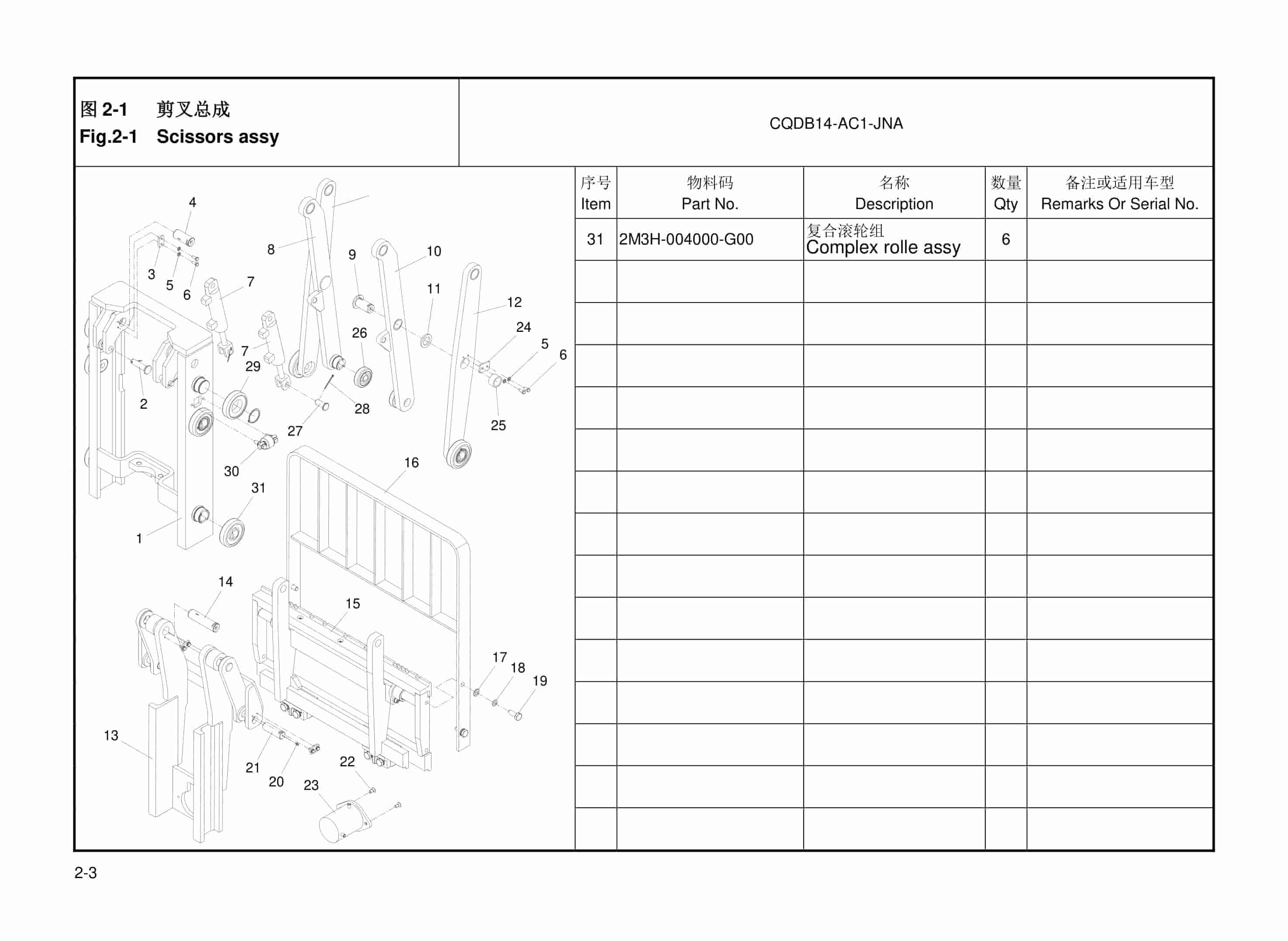 Hangcha CQDB14-AC1-JNA Electric Walike Reach Stacker Parts Catalog-4