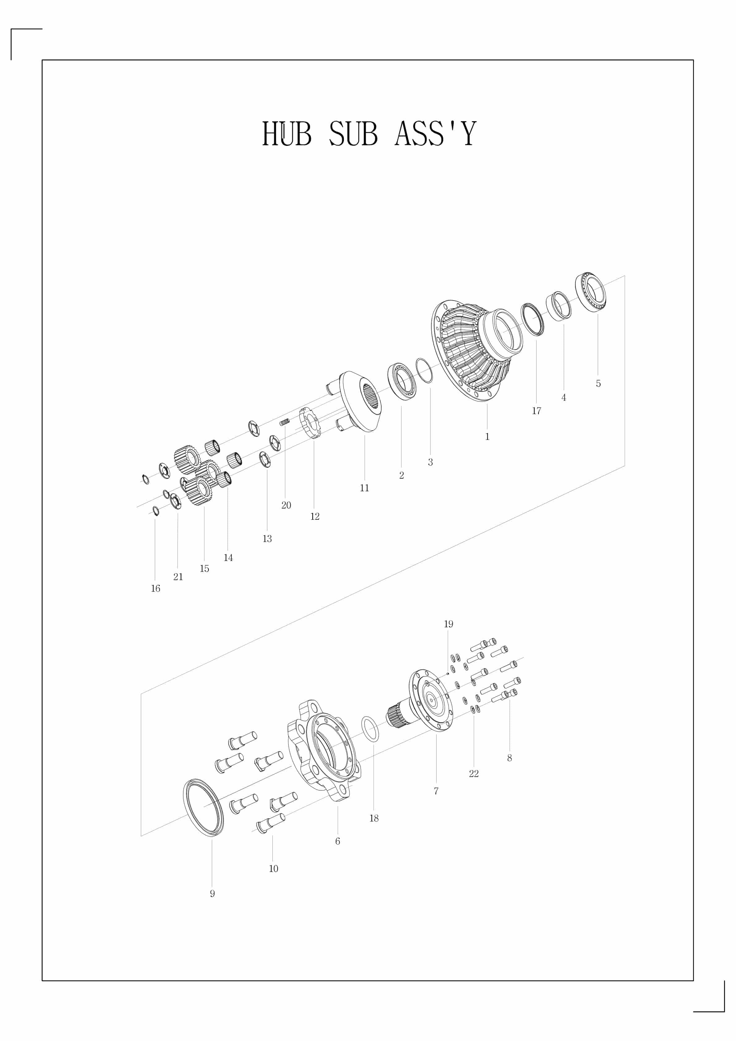 Hangcha Drive Axle For 1.5-3.5Ton Parts List-5