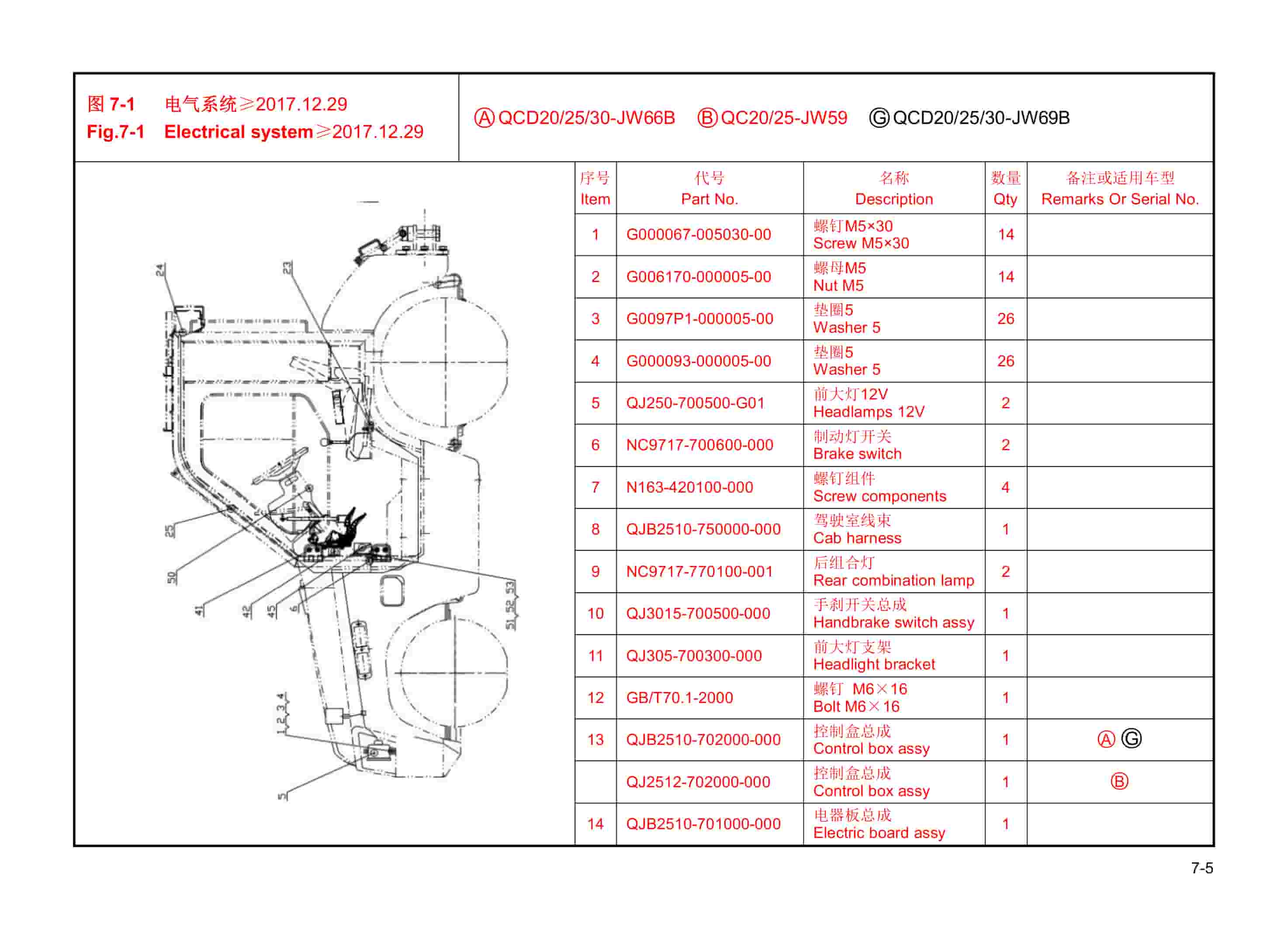 Hangcha QCD20-JW66B to QCD30-JW78B Parts Catalog-4