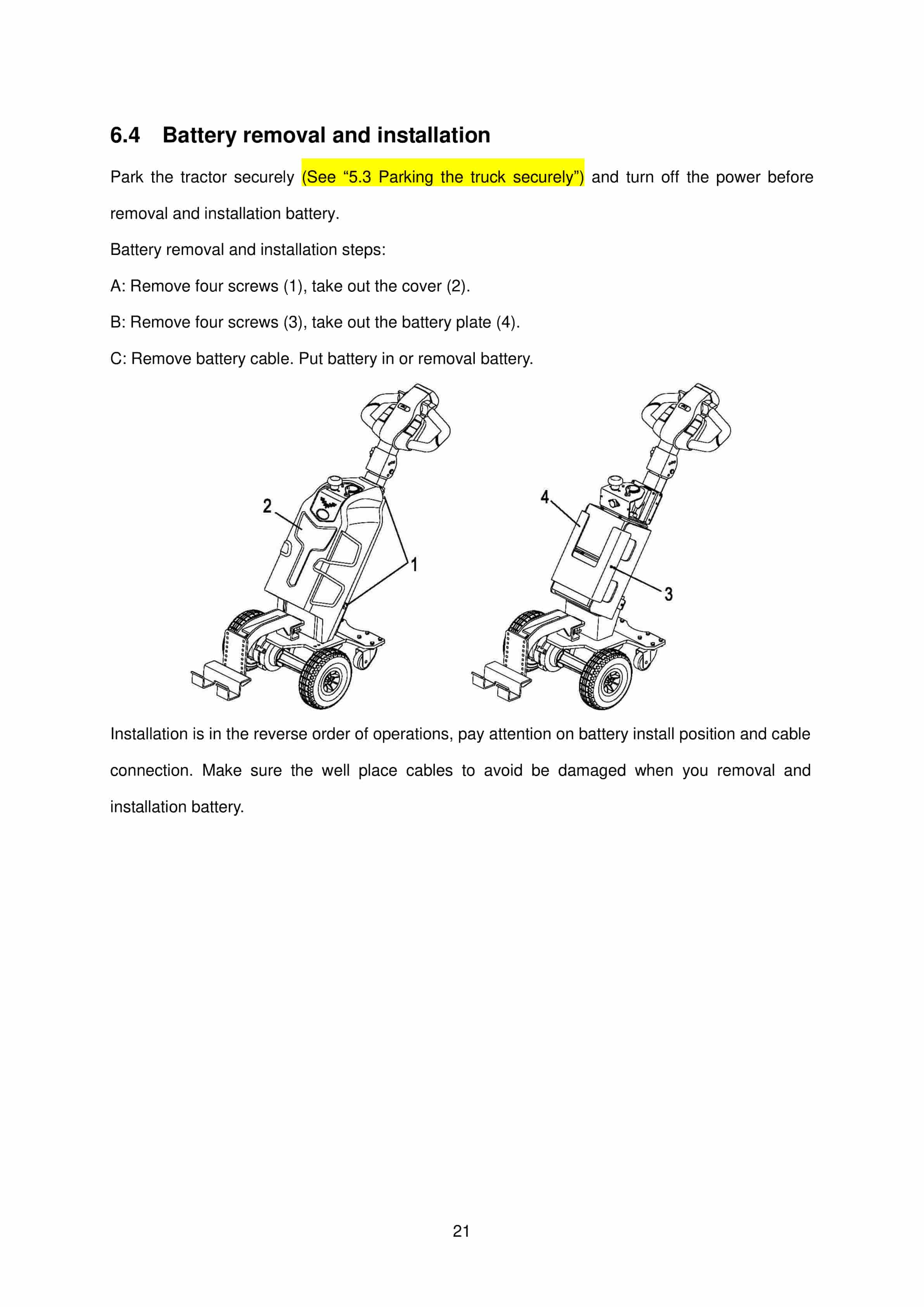 Hangcha QDD10-W Electrical Towing Tractor Operation and Maintenance Manual-3