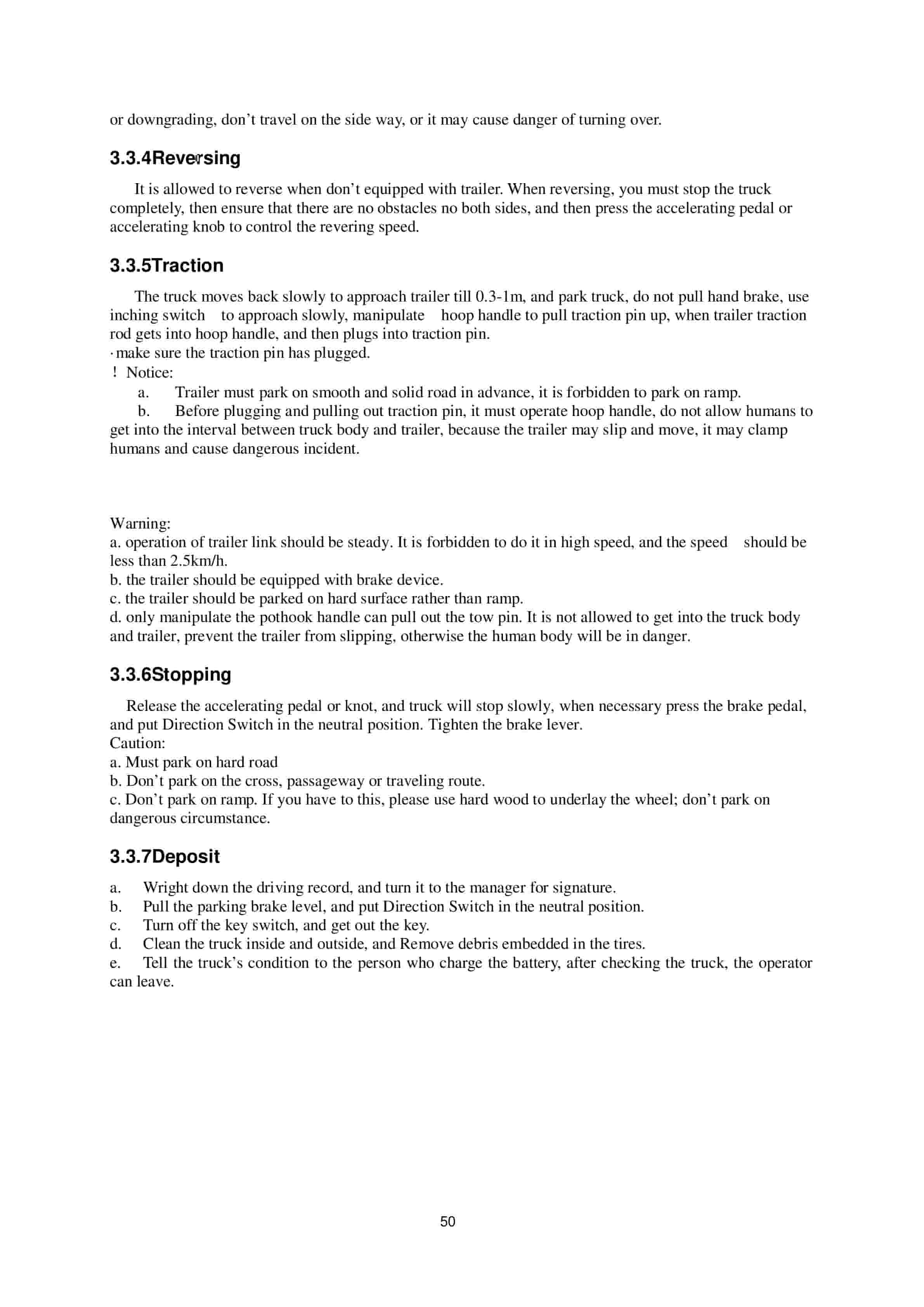 Hangcha QSD20, QSD25 Electrical Towing Tractor Operation and Maintenance Manual-4