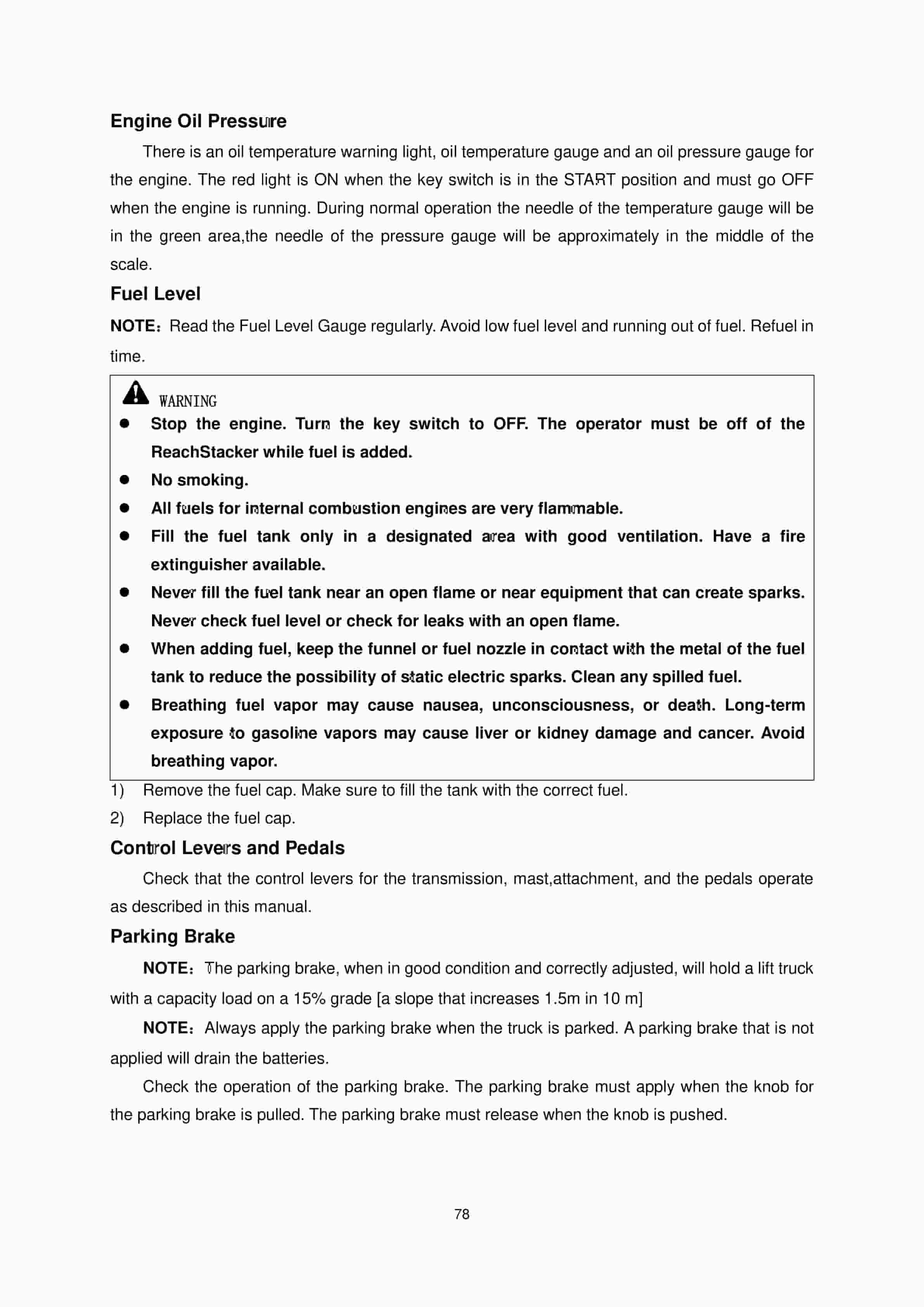 Hangcha RS4531CH-XRW86 ReachStacker Operating Manual-5