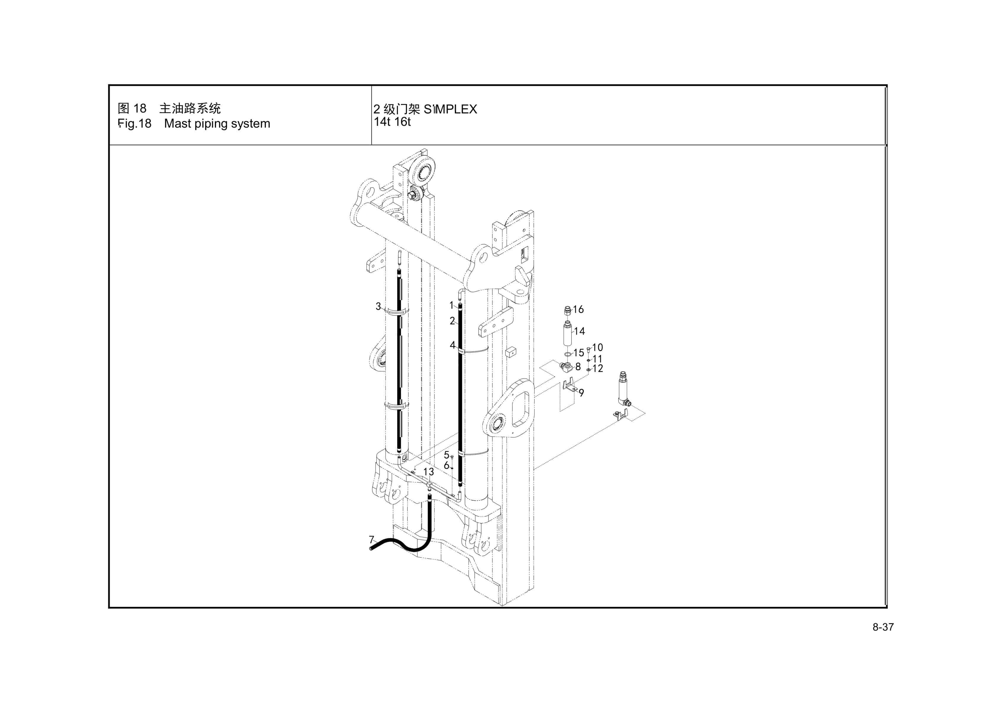 Hangcha X Series 12t-16t Internal Combustion Counterbalanced Forklift Truck Parts Catalog-5