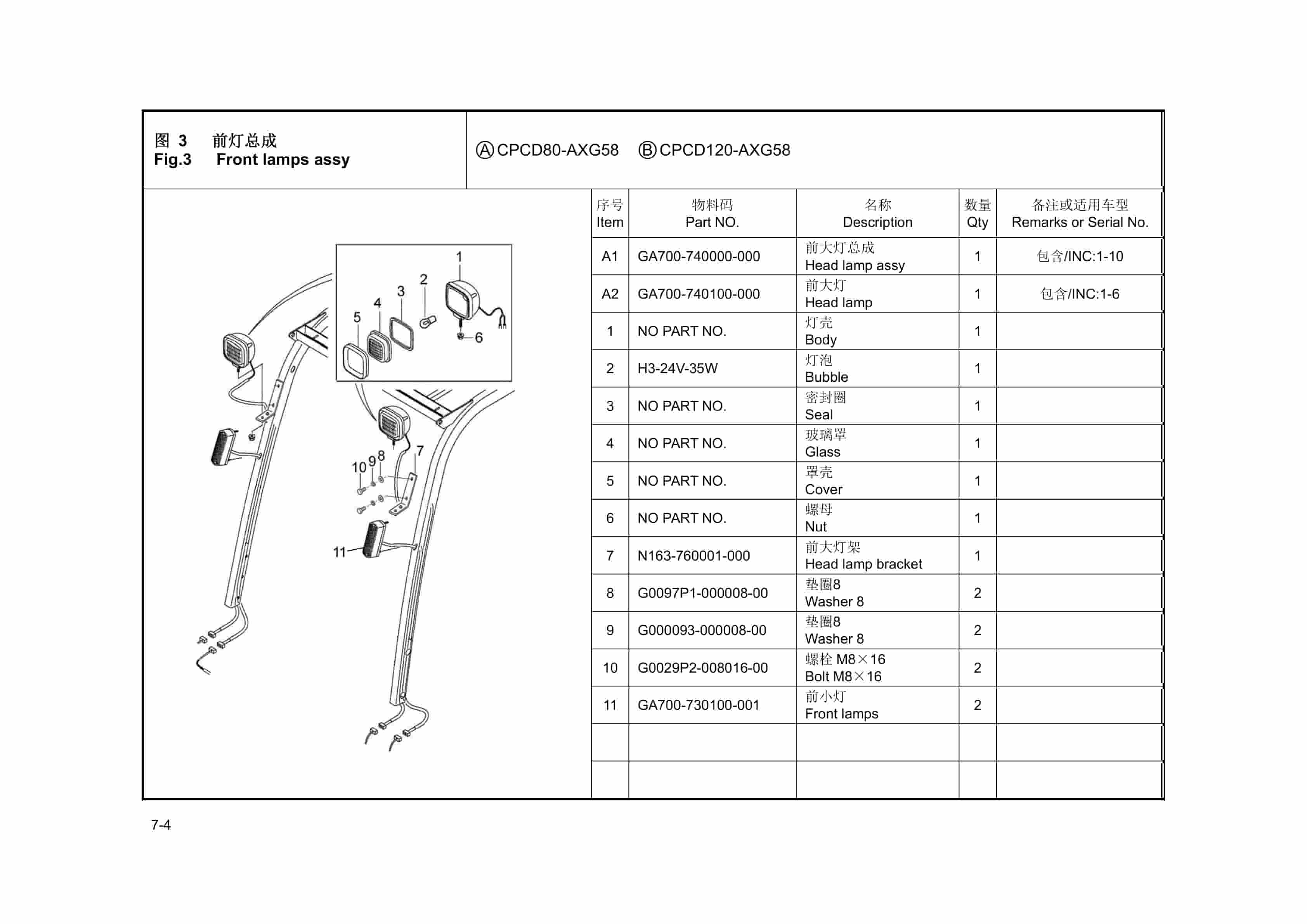 Hangcha X8t-X12t A Series Counterbalance Internal Combustion Forklift Truck Parts Catalog-5