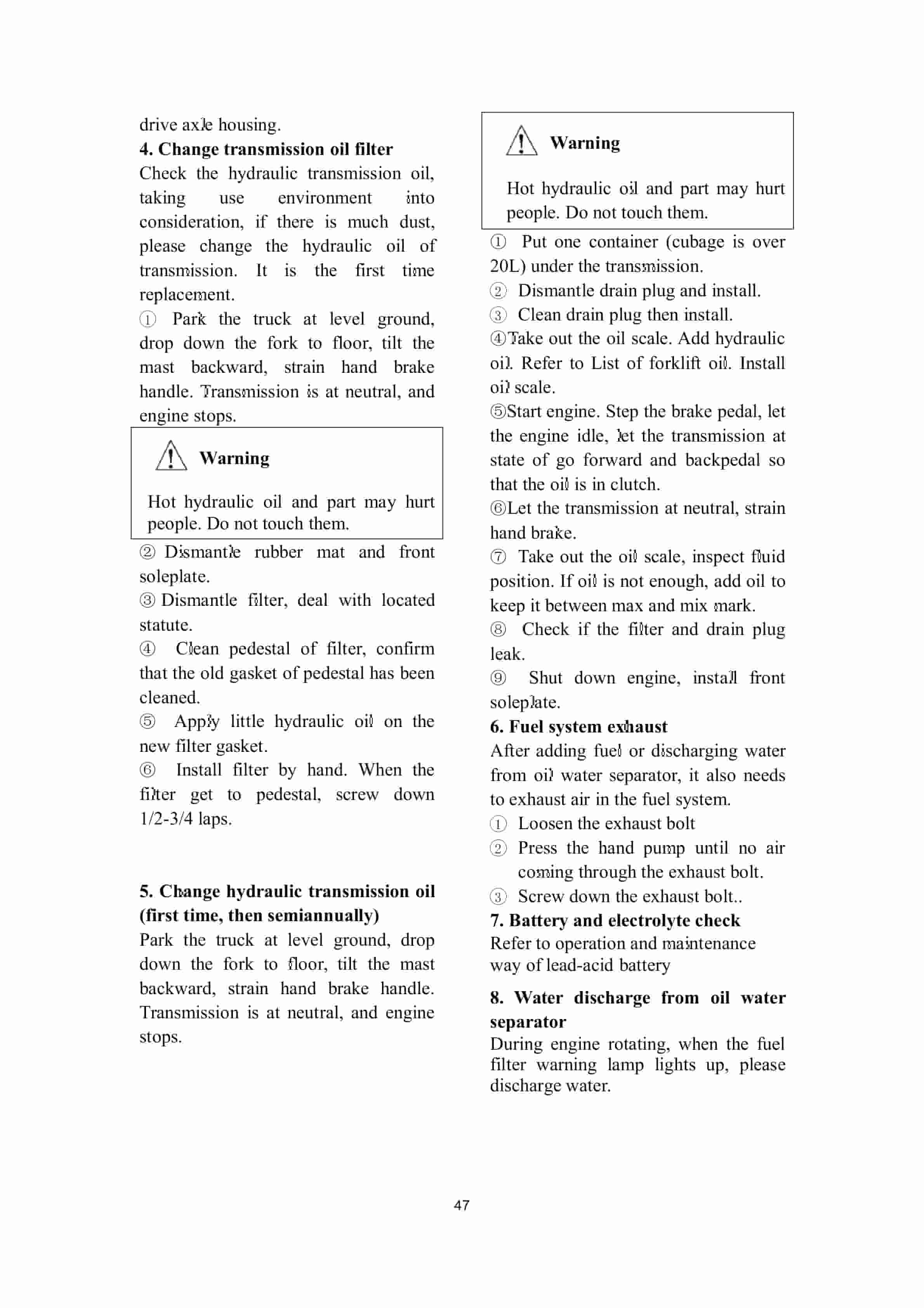Hangcha XF Series 12t Internal Combustion Counterbalanced Forklift Truck Operation and Maintenance Manual-2