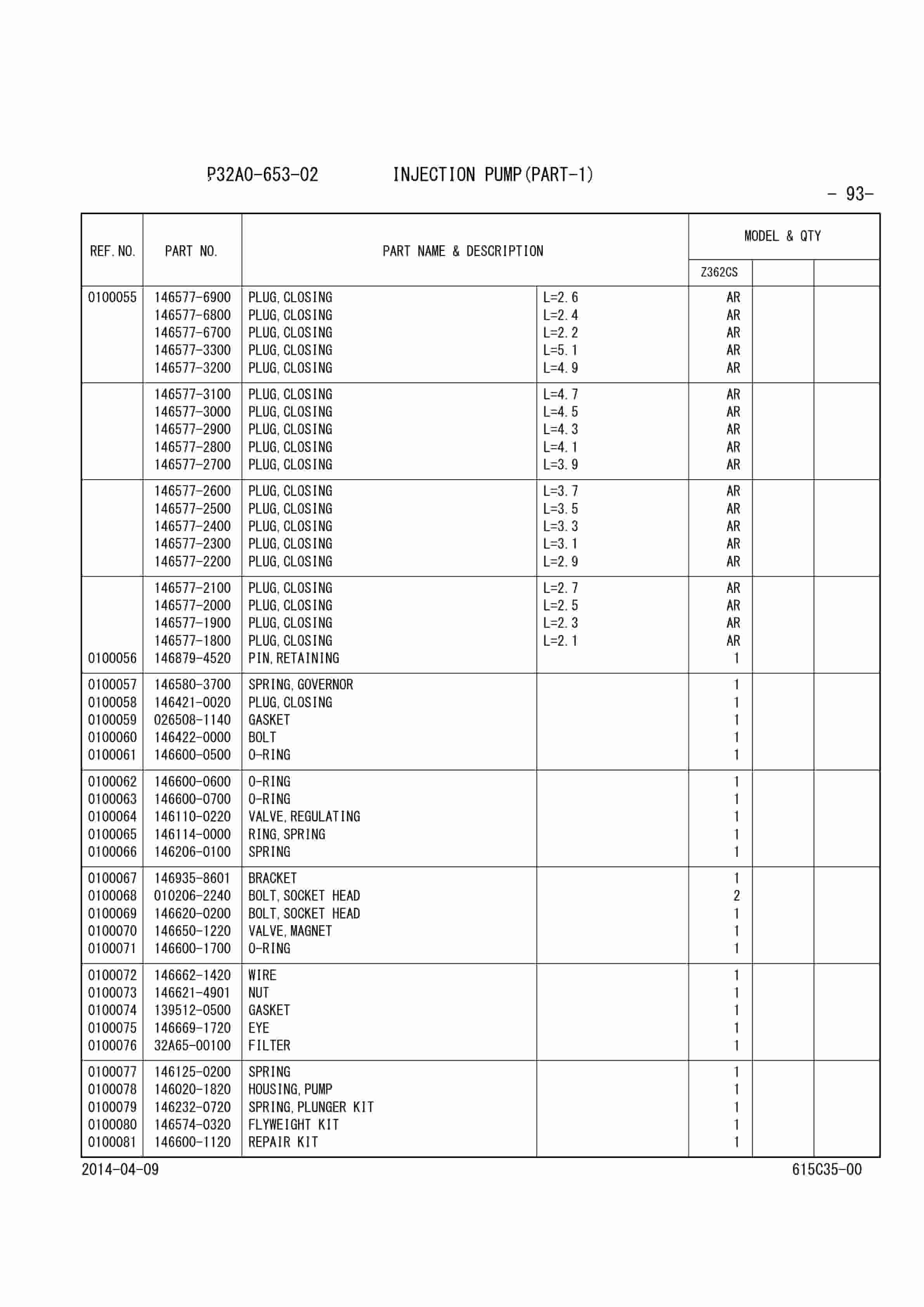 Mitsubishi S4S-Z362CSFL Diesel Engine Parts Catalog 98615-C3500-4