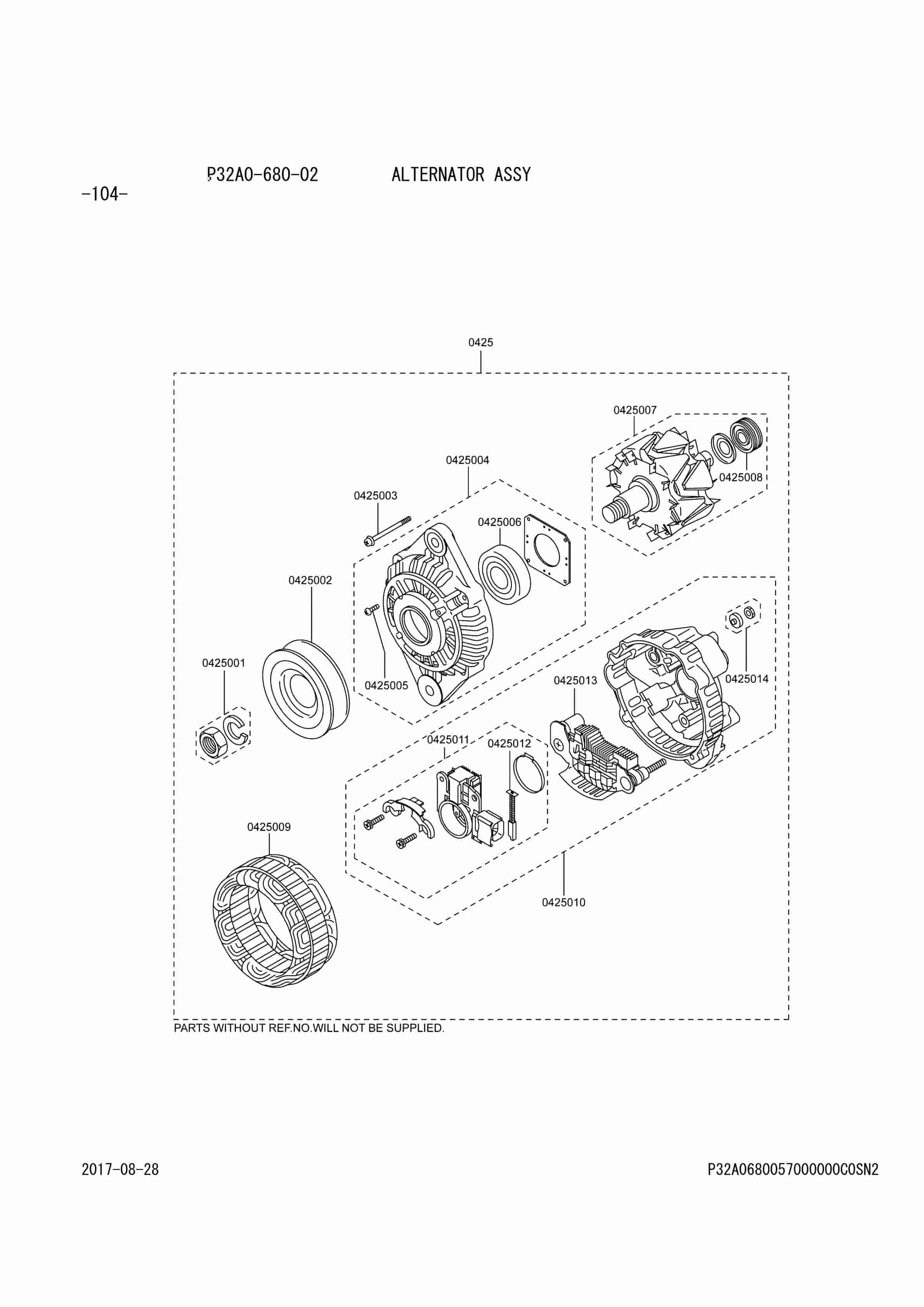 Mitsubishi S6S-G365CSFL Engine Parts Catalog 98615-C4000-5