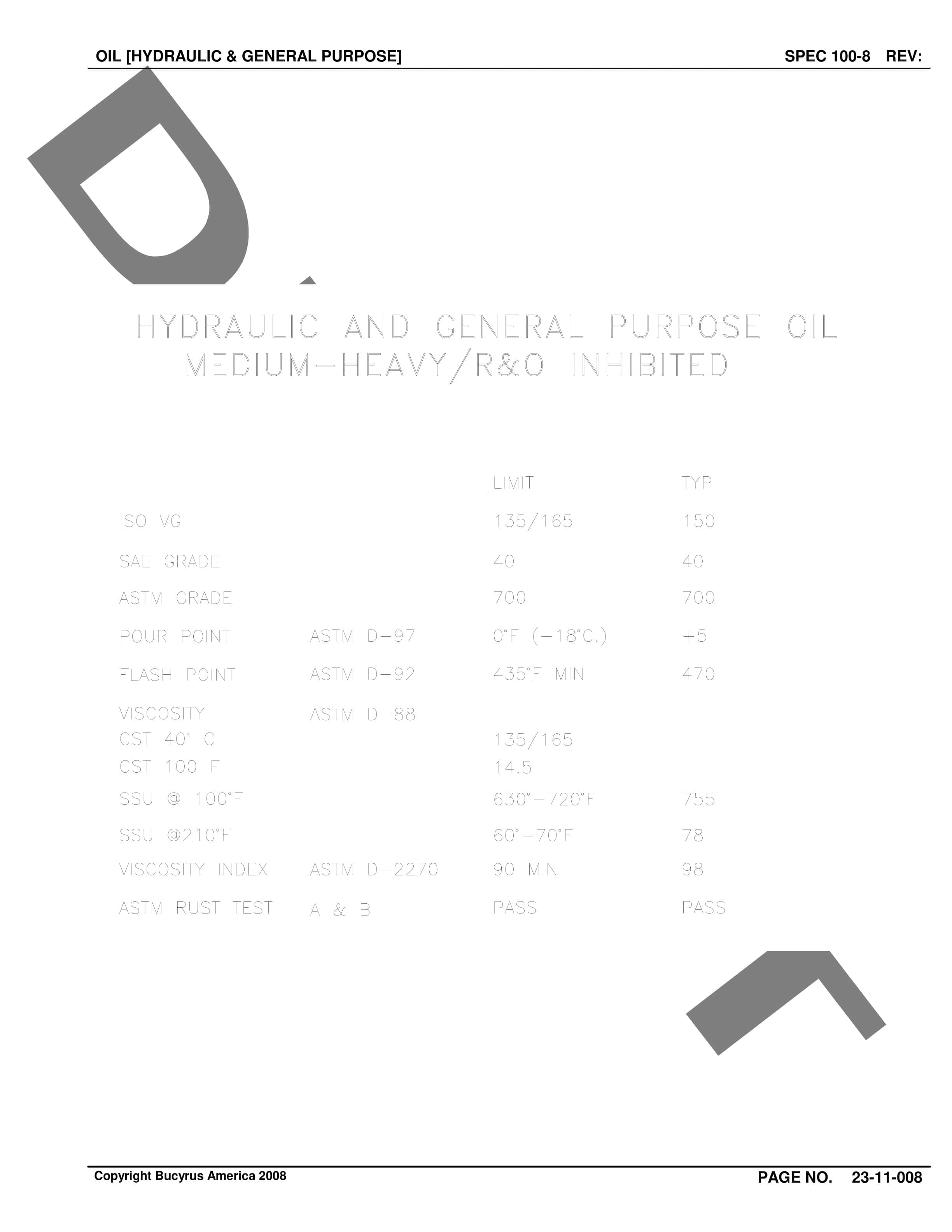 Bucyrus Belt System Spare Parts List 308651-4