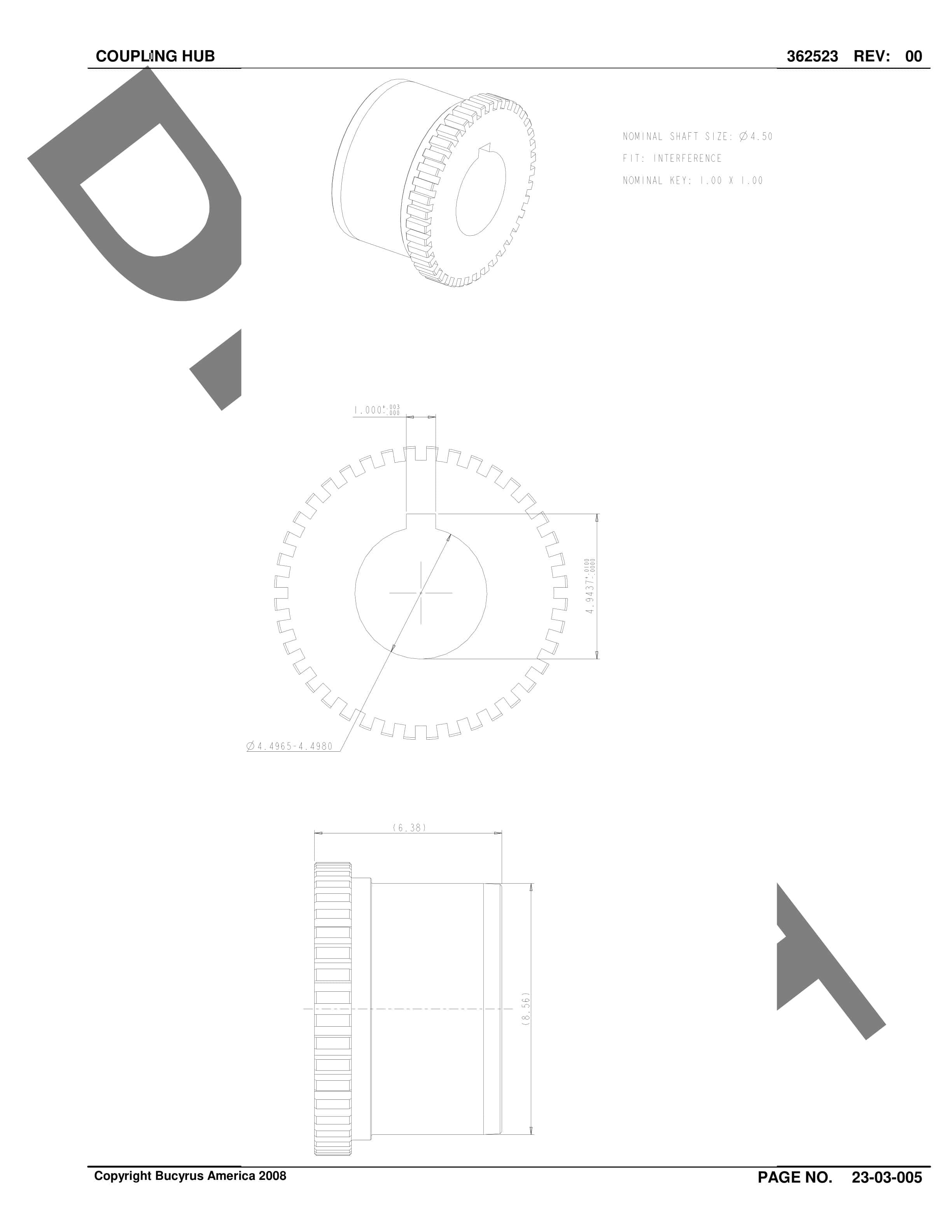 Bucyrus Belt System Spare Parts List 316102 - 318743-5