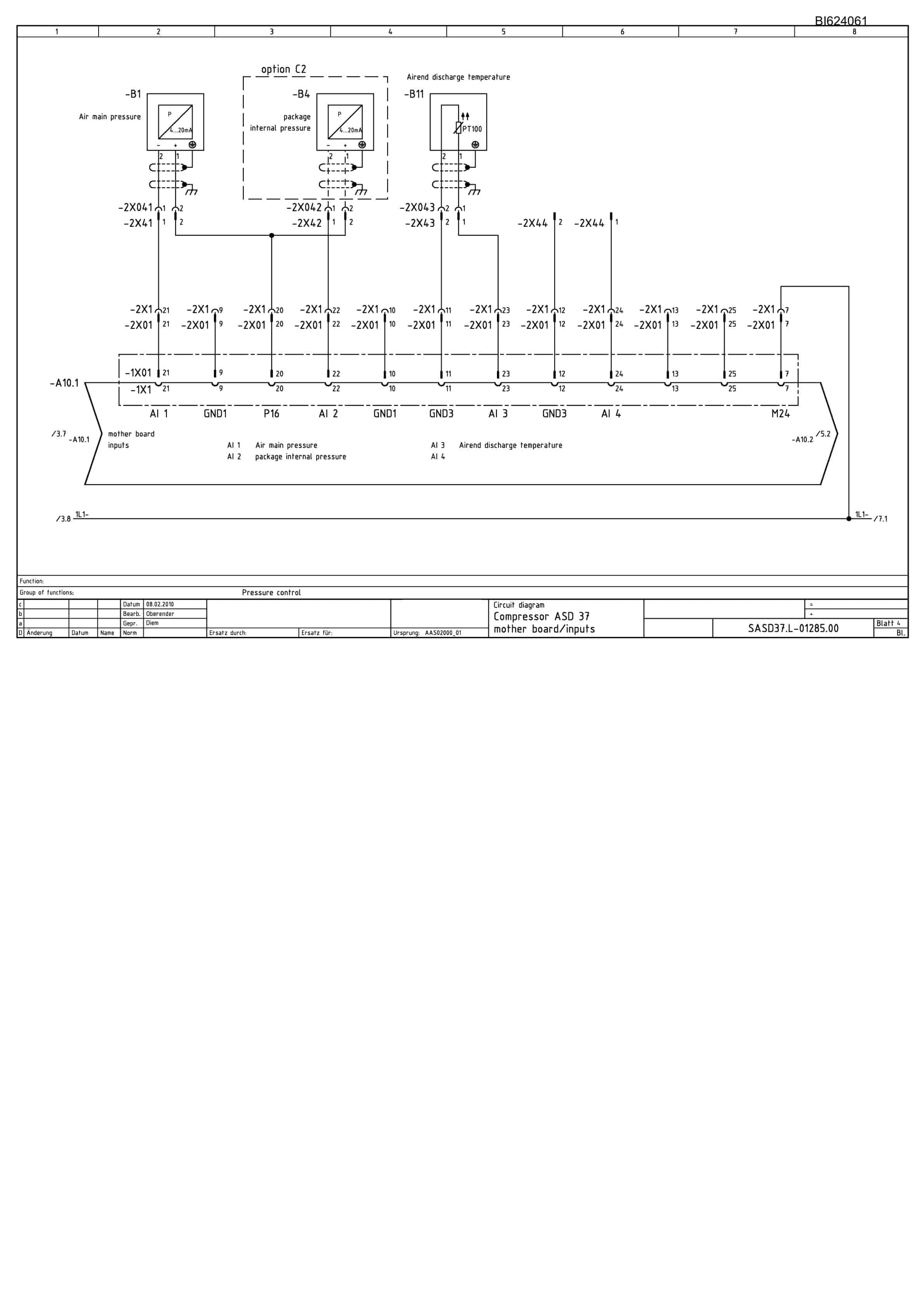 Bucyrus Compressor ASD 37 Electrical Diagrams BI624061-2