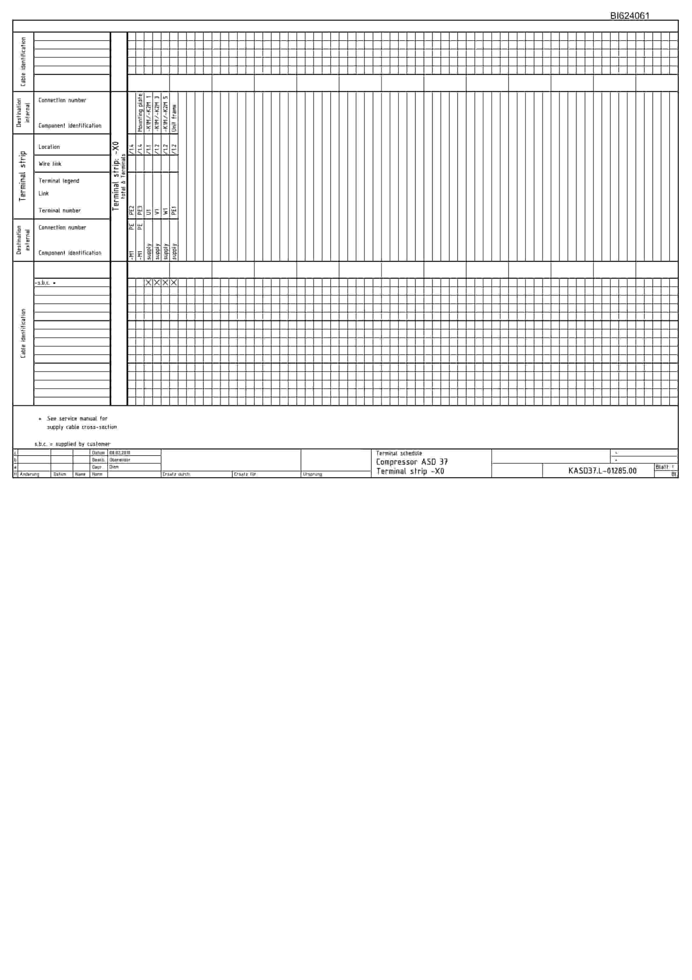 Bucyrus Compressor ASD 37 Electrical Diagrams BI624061-5