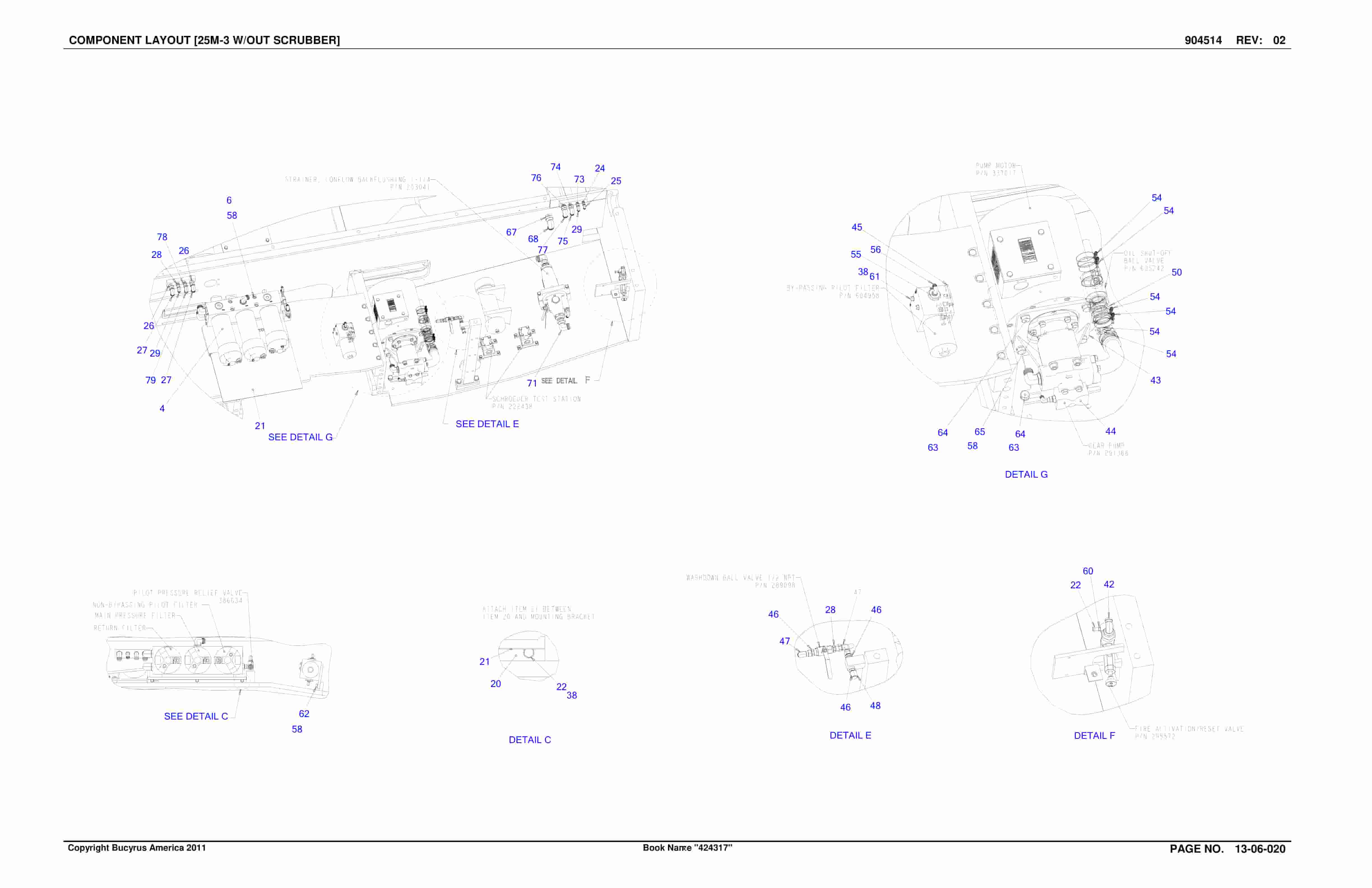 Bucyrus Continuous Miner Spare Parts List 907783-2