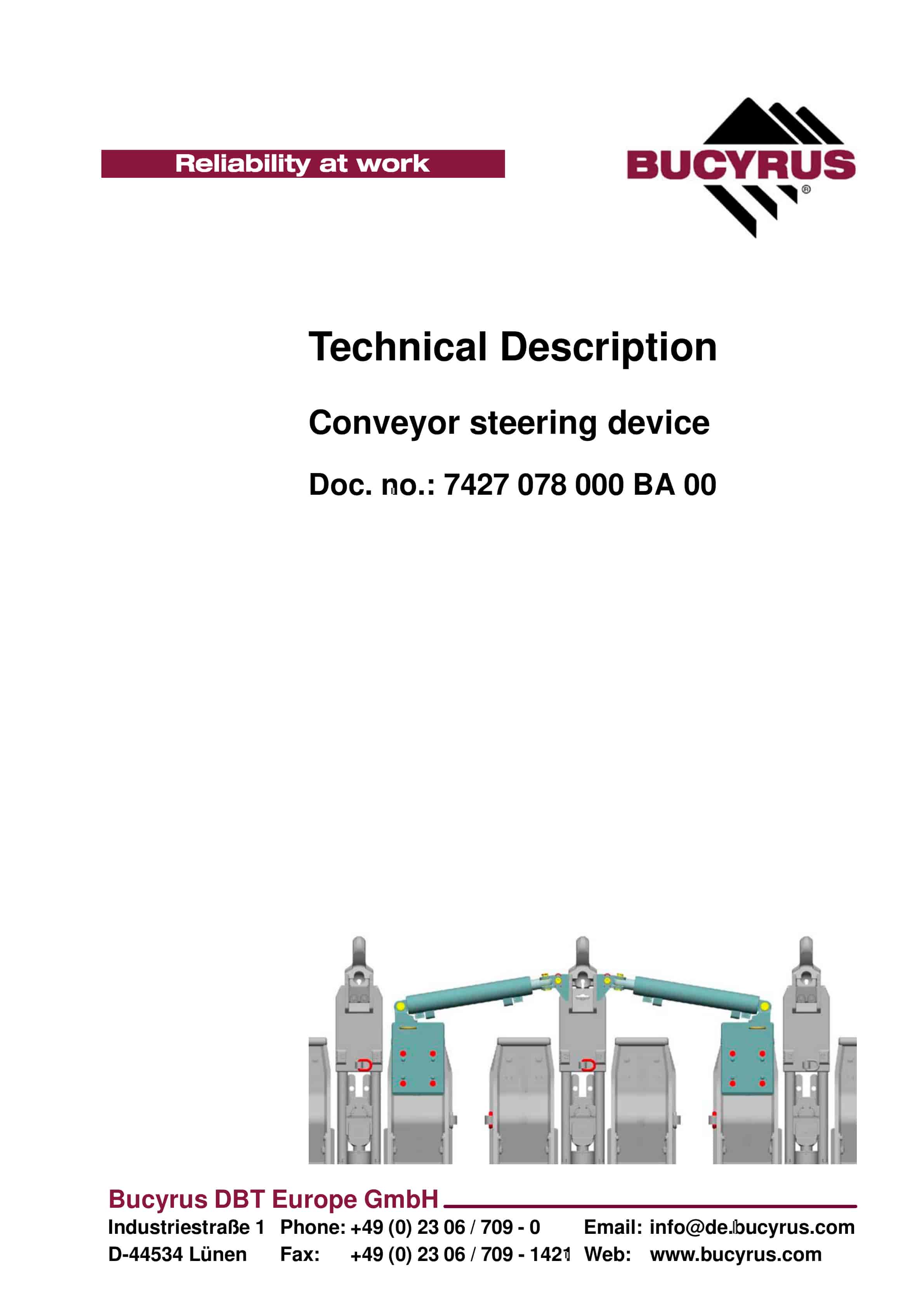 Bucyrus Conveyor Steering Device Technical Description 7427 078 000 BA 00