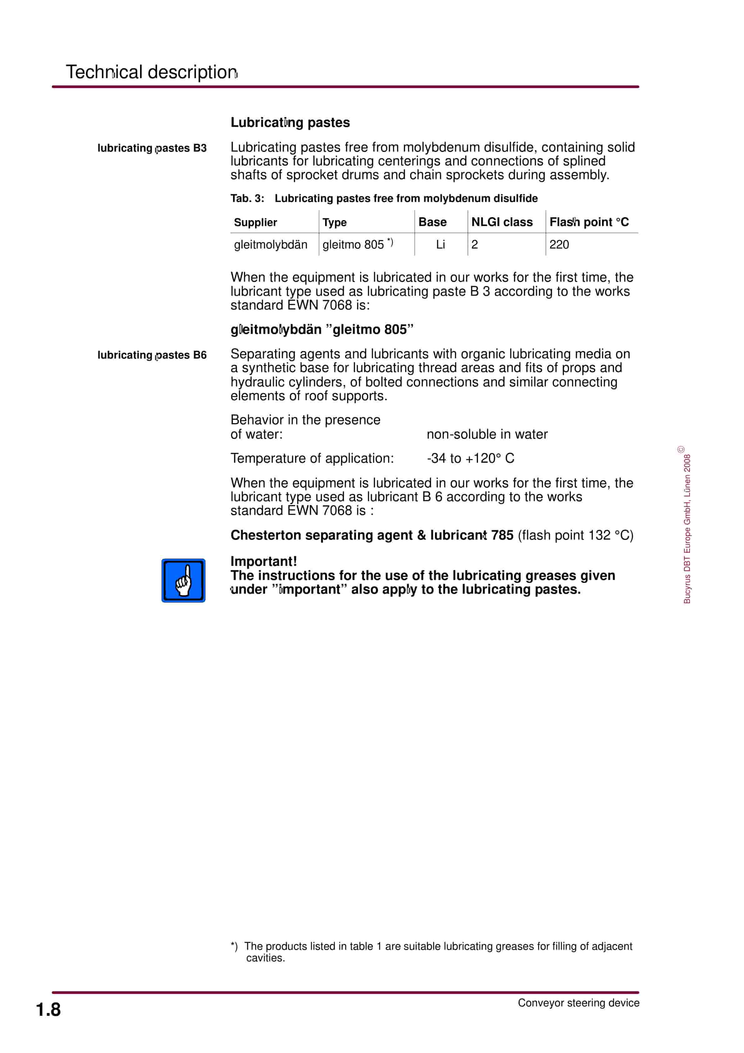 Bucyrus Conveyor Steering Device Technical Description 7427 084 000 BA 00-3