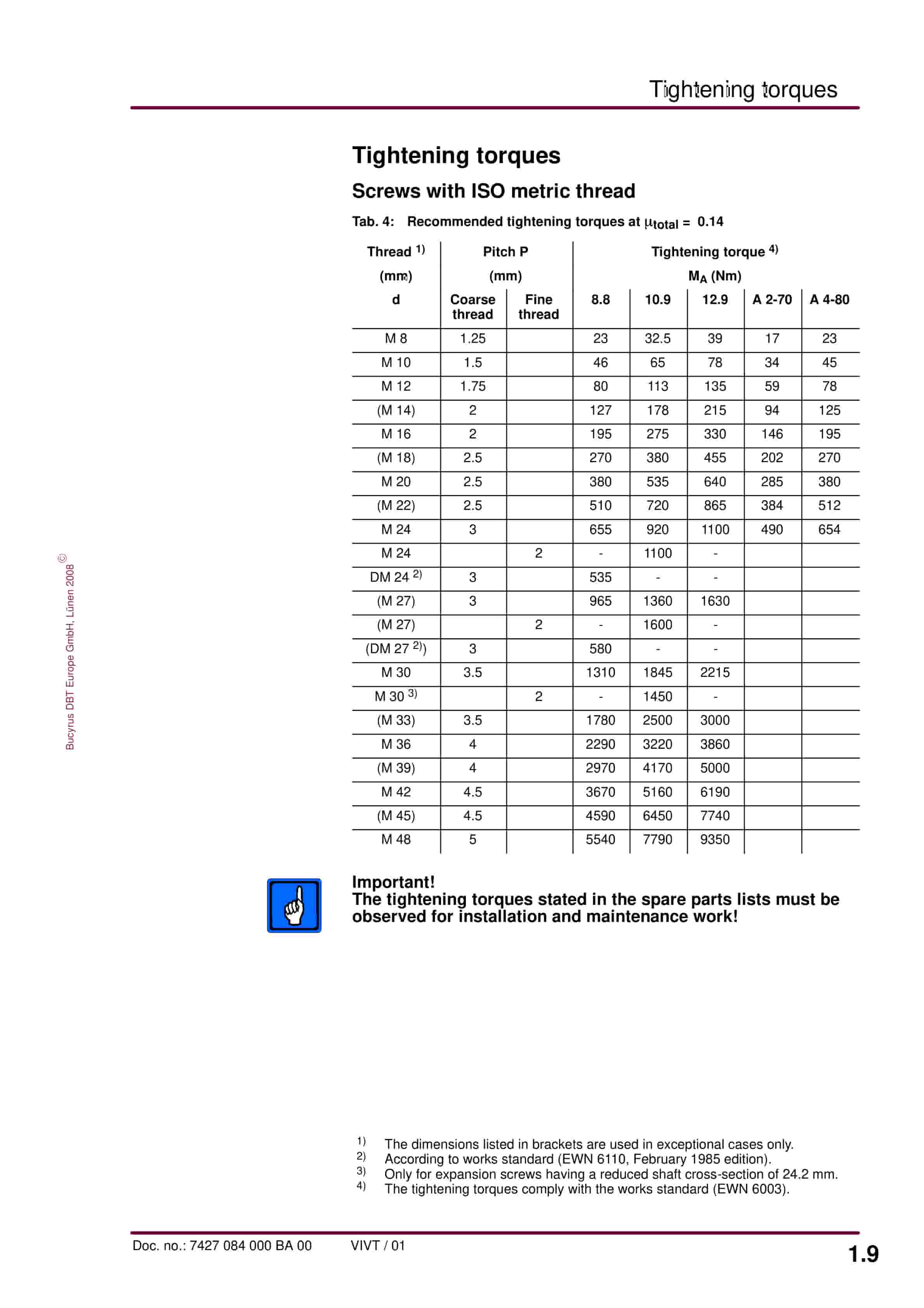Bucyrus Conveyor Steering Device Technical Description 7427 084 000 BA 00-4