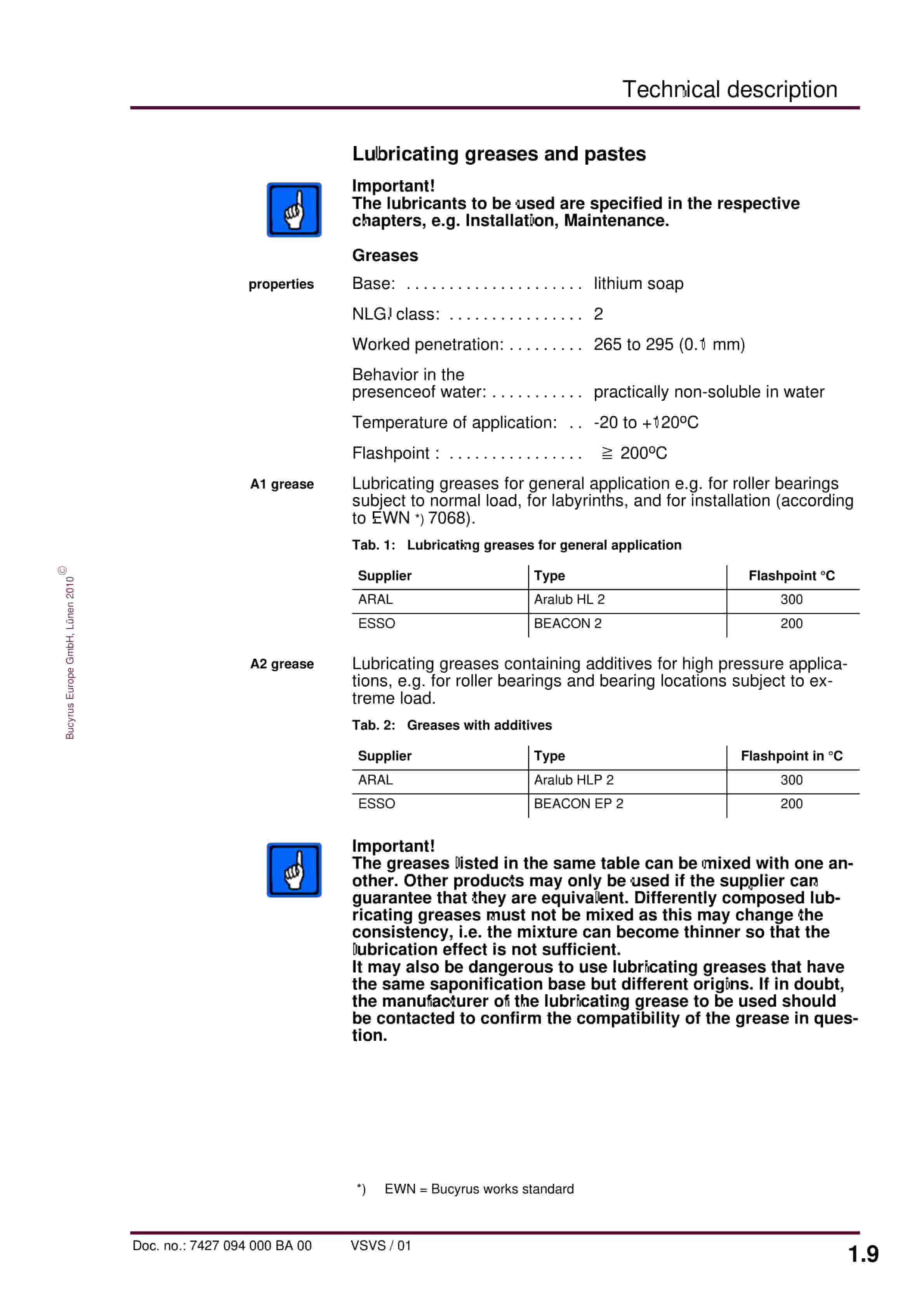 Bucyrus Conveyor Steering Device Technical Description 7427 094 000 BA 00-4