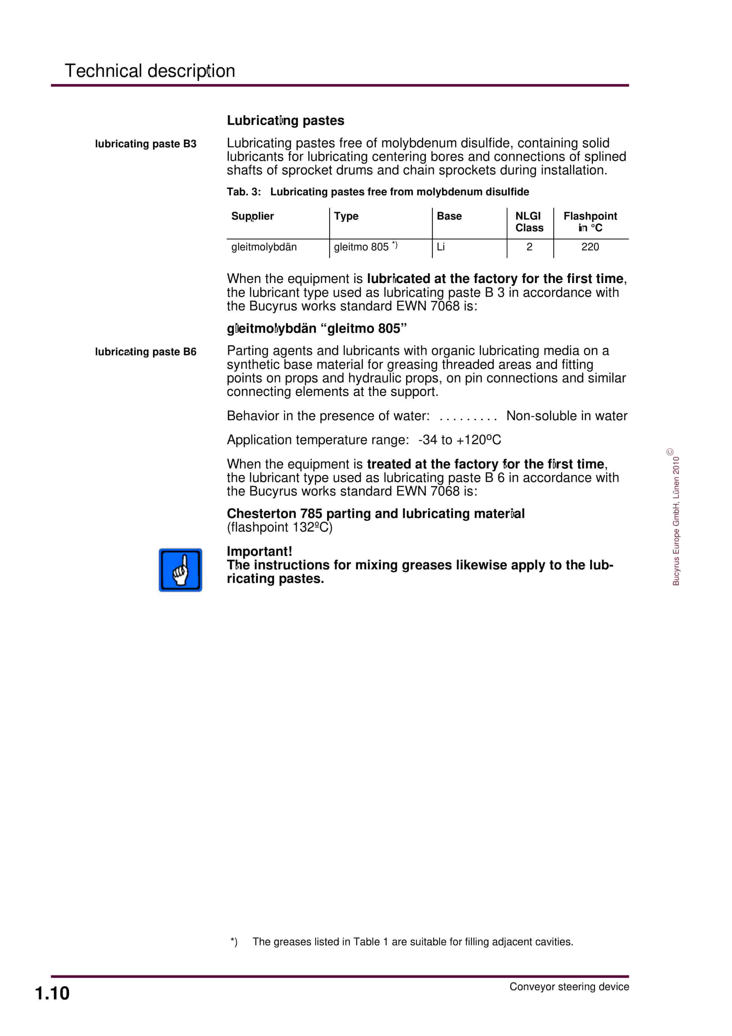 Bucyrus Conveyor Steering Device Technical Description 7427 094 000 BA 00-5