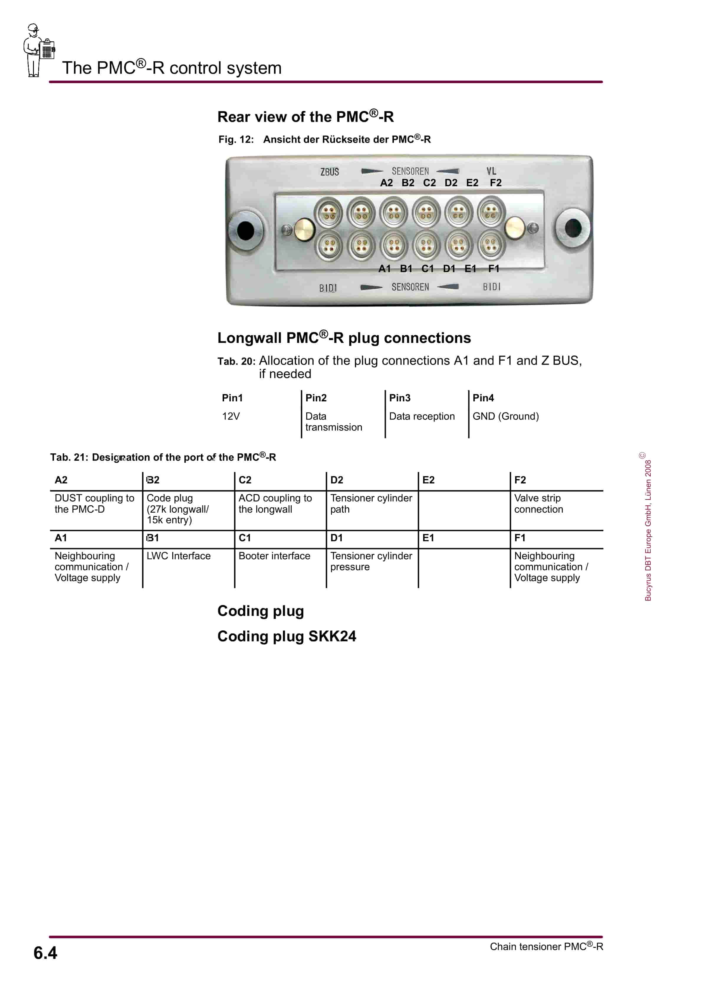 Bucyrus DBT - Chain Tensioner With PMC-R Operating Manual 4007 177 070 00 BA 00-5