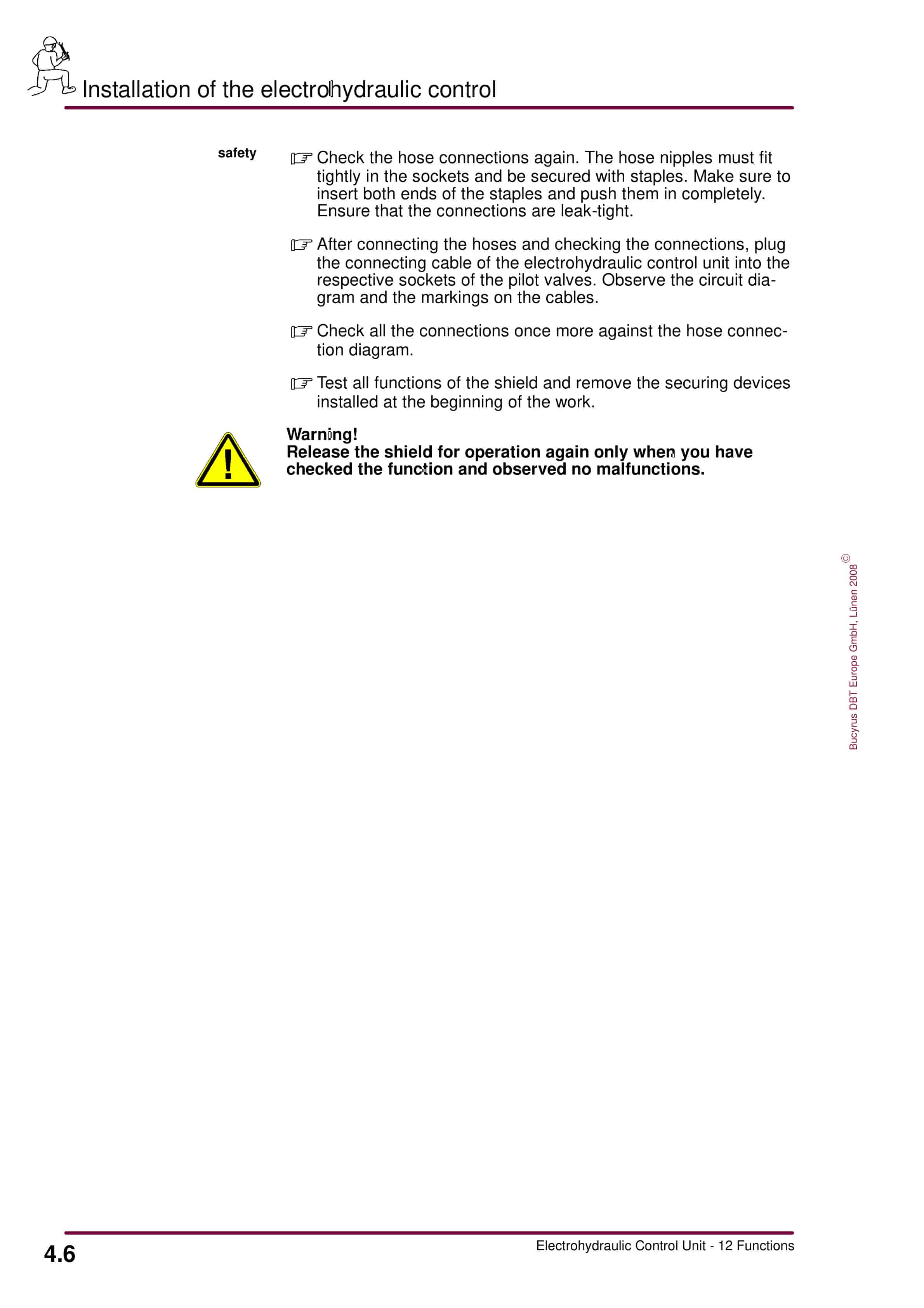 Bucyrus Electrohydraulic Control Unit, 12 Functions Operating Manual 8154 120 000 BA 00-2