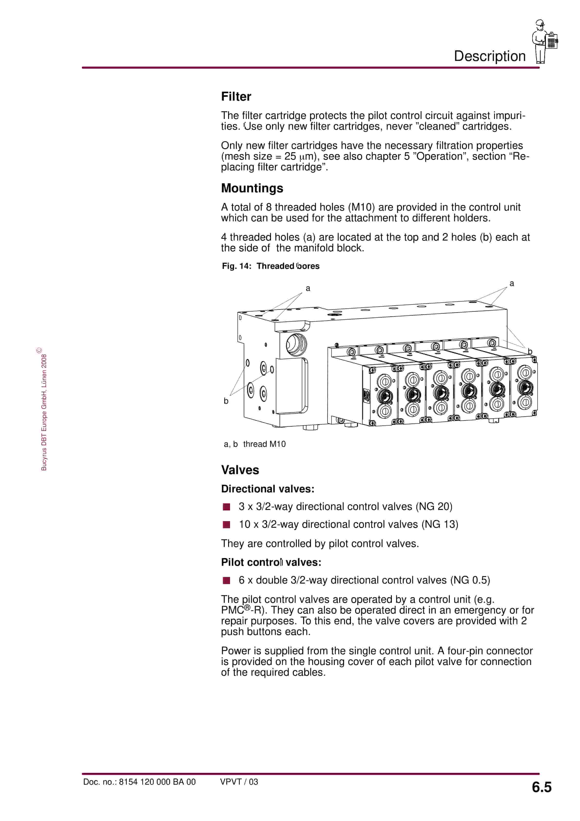 Bucyrus Electrohydraulic Control Unit, 12 Functions Operating Manual 8154 120 000 BA 00-4
