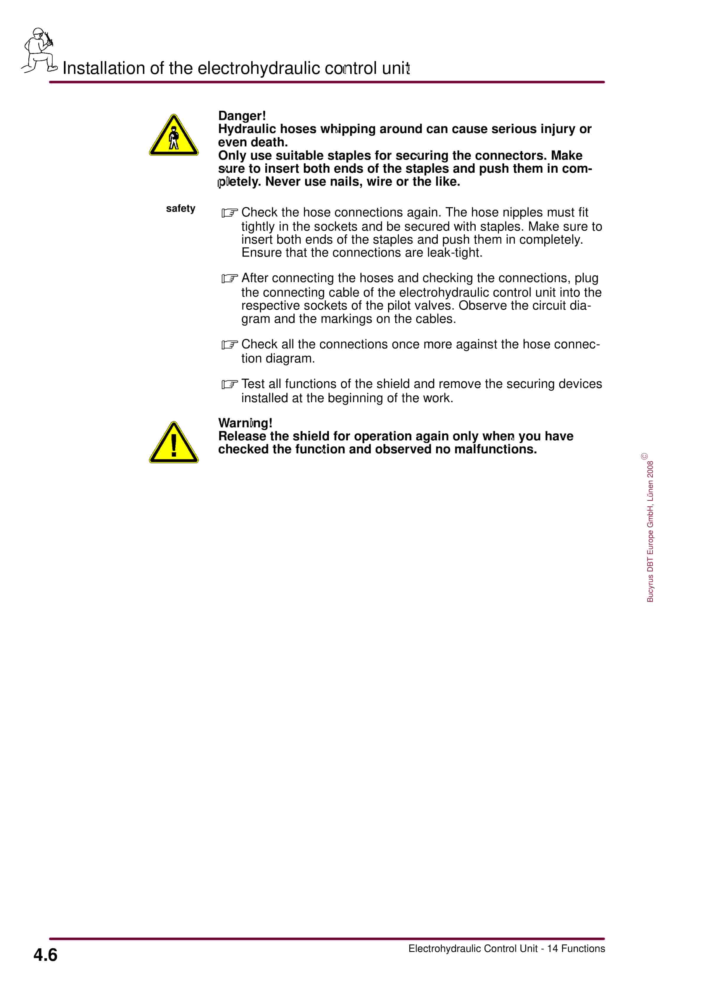 Bucyrus Electrohydraulic Control Unit, 14 Functions Operating Manual 8154 117 000 BA 00-2