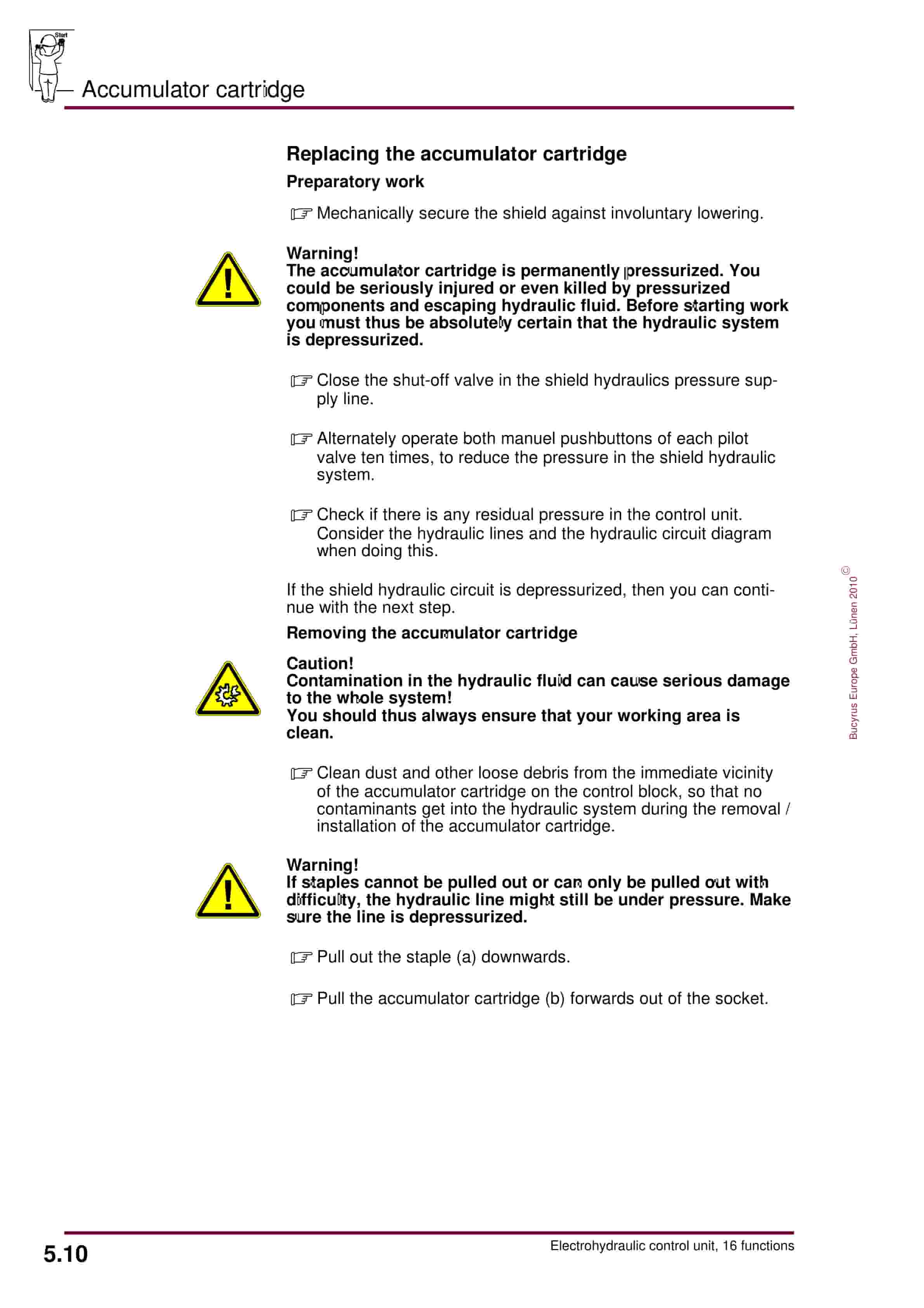 Bucyrus Electrohydraulic Control Unit, 16 Functions Operating Manual 8154 098 000 BA 00-3