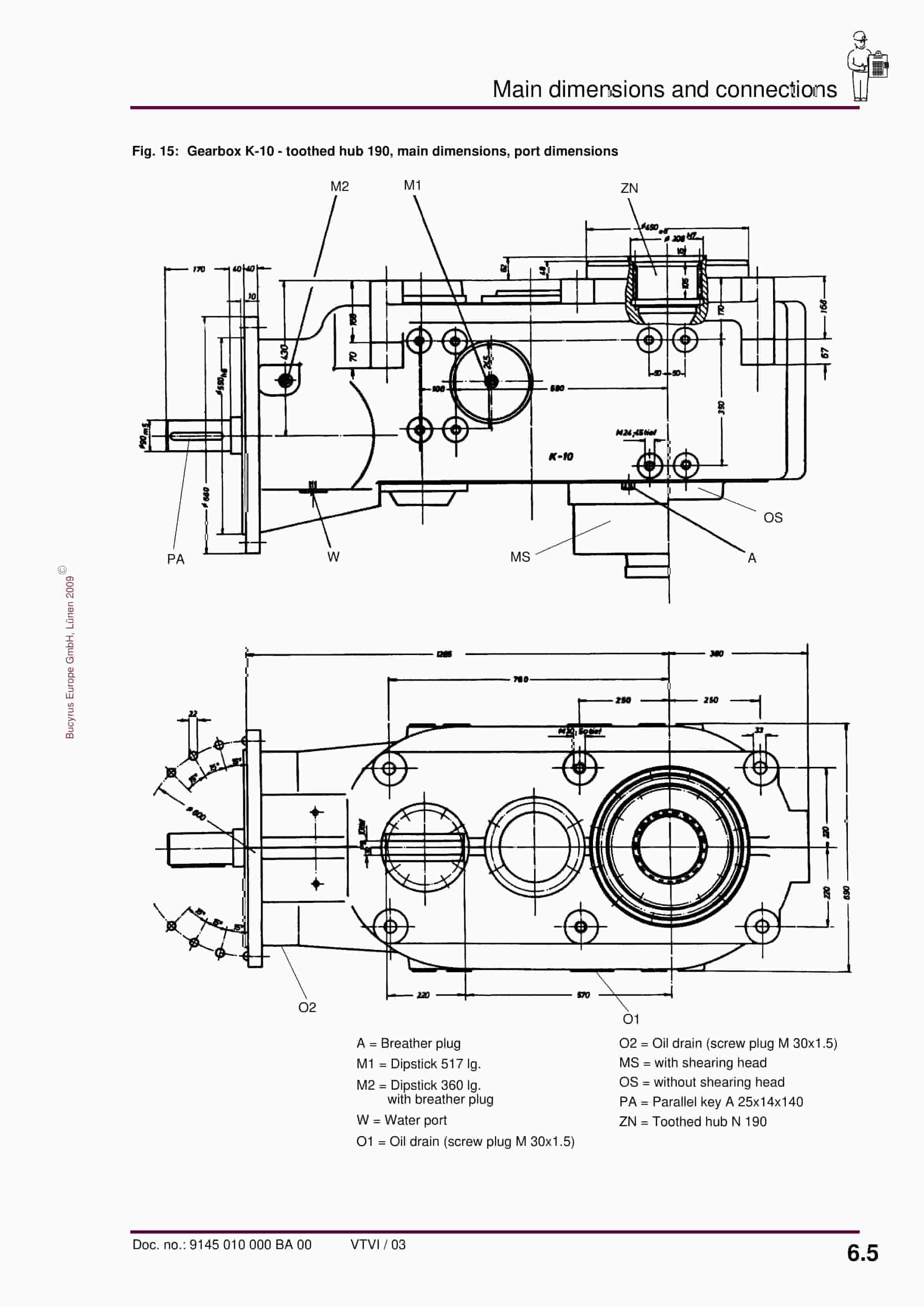 Bucyrus Gearbox K-10, K-10.1 Operating Manual 9145 010 000 BA 00-3