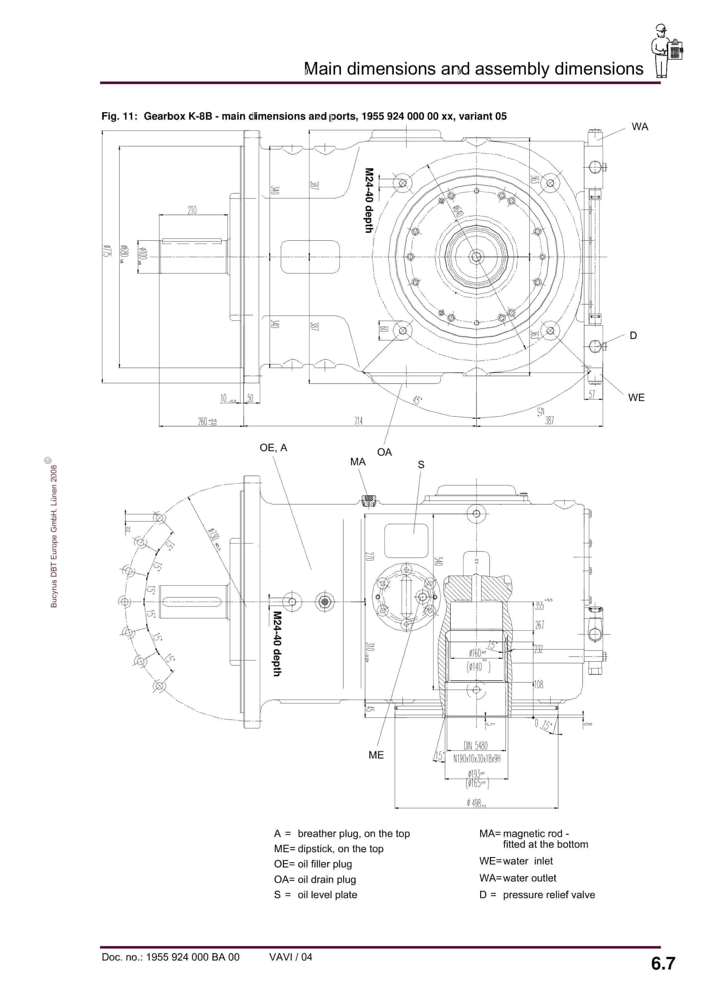 Bucyrus Gearbox K-8B Operating Manual 1955 924 000 BA 00-3