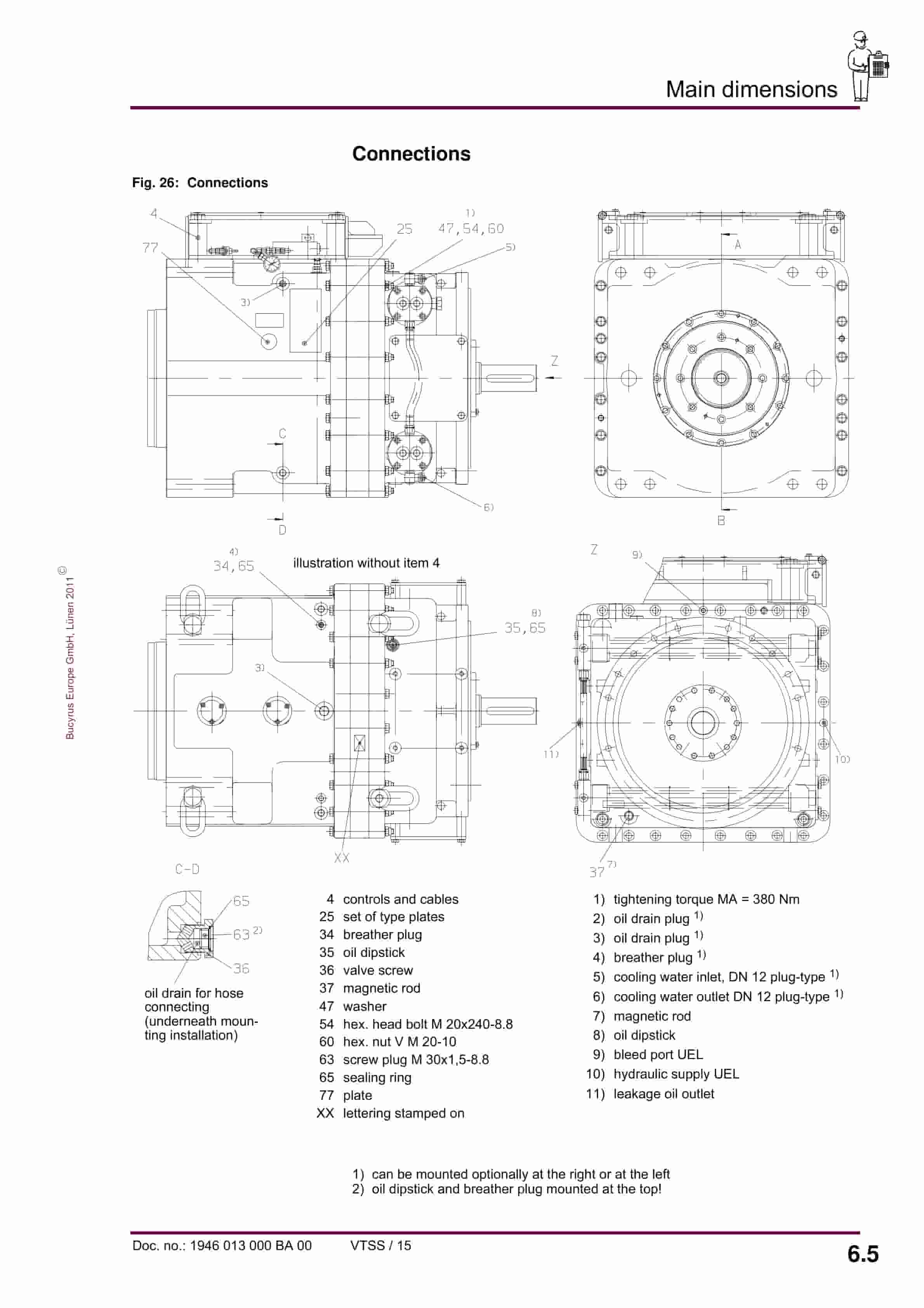 Bucyrus Gearbox P-30 UEL-R Operating Manual 1946 013 000 BA 00-3