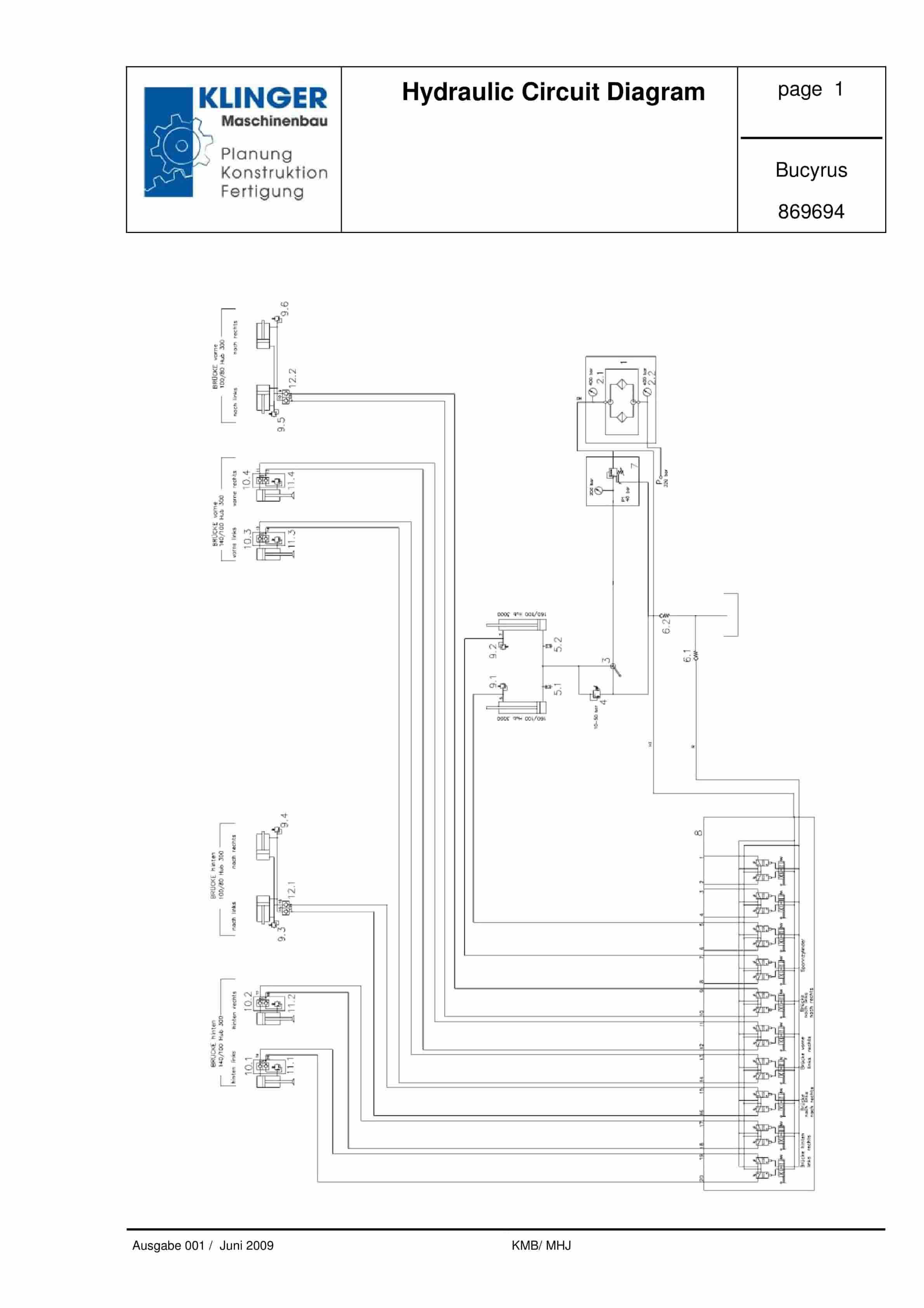 Bucyrus Hydraulic Circuit Diagram Service Parts List 869694