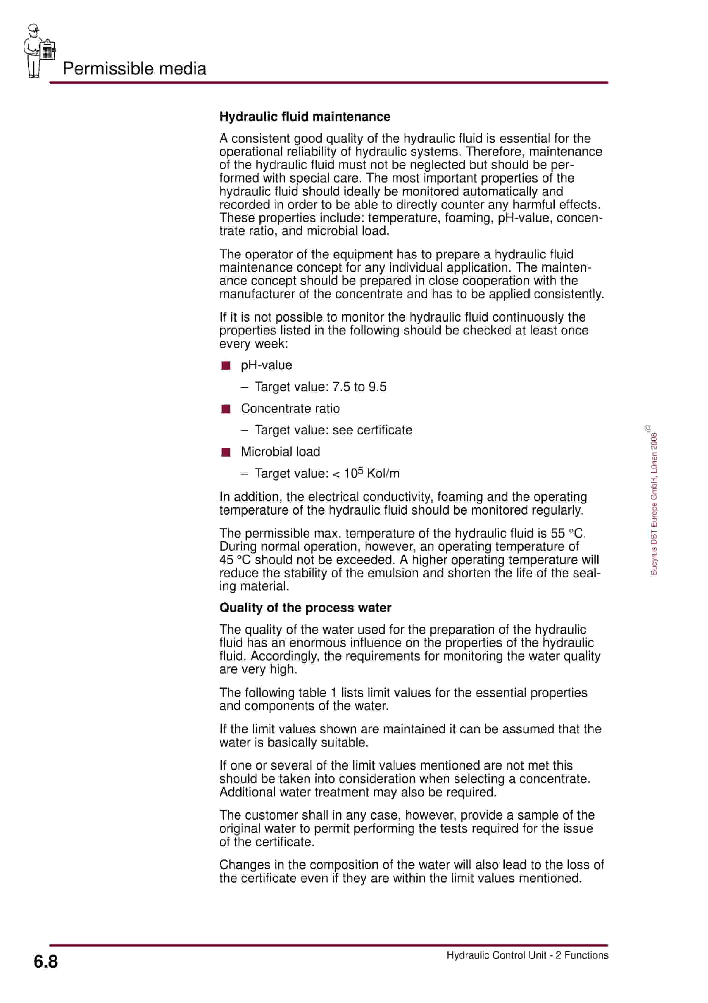 Bucyrus Hydraulic Control Unit, 2 Functions Operating Manual 8154 085 000 BA 00-5