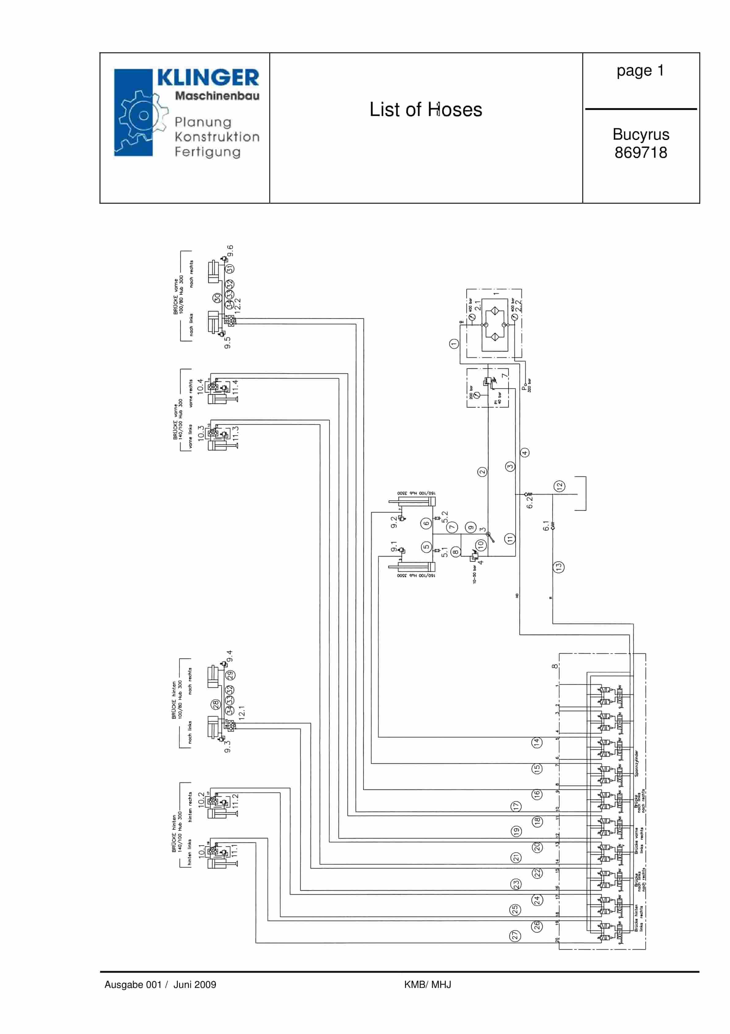 Bucyrus List Of Hoses Service Parts List 869718