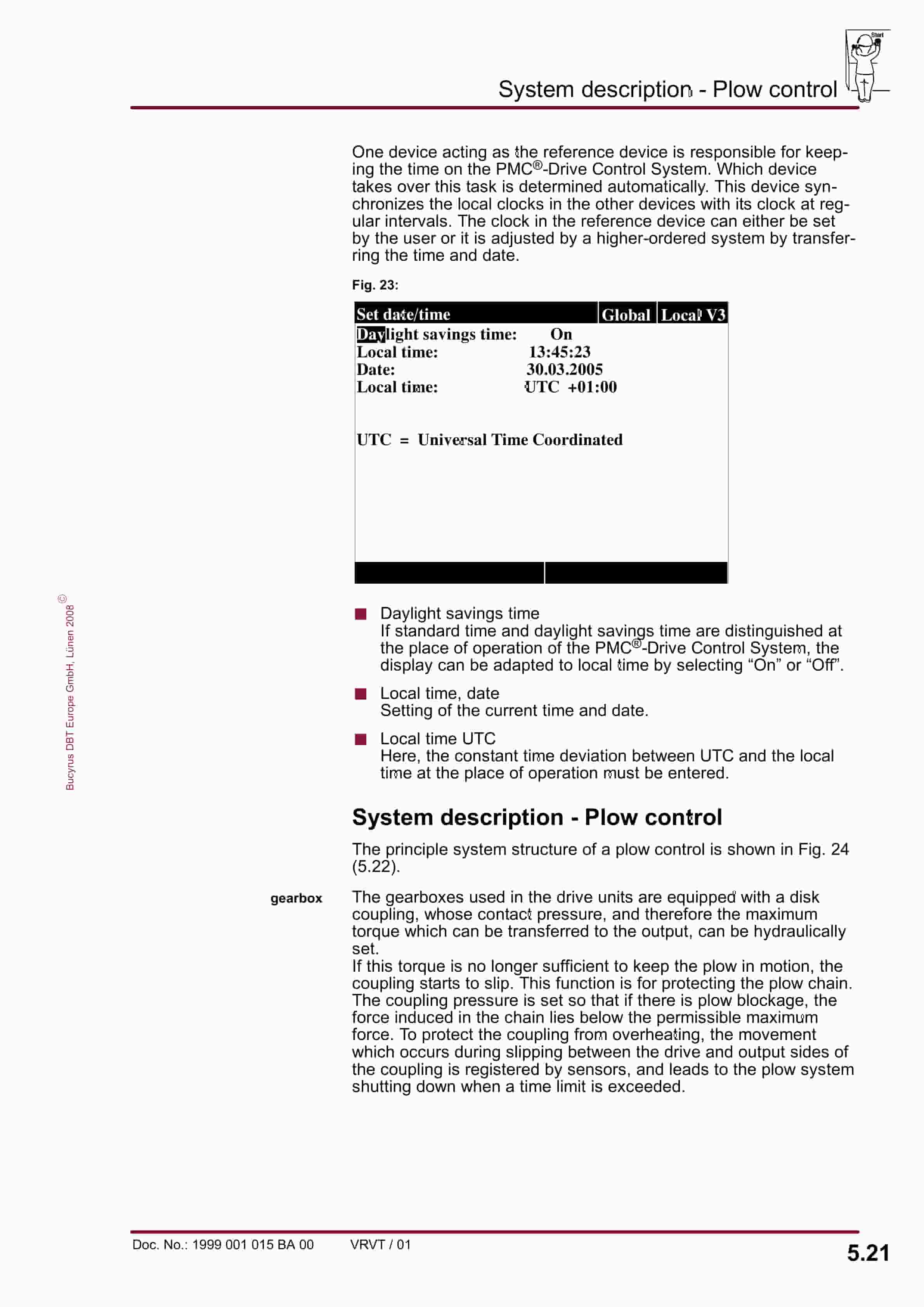 Bucyrus PMC-D Drive Control System Plow Control UEL Operating Manual 1999 001 015 BA 00-2
