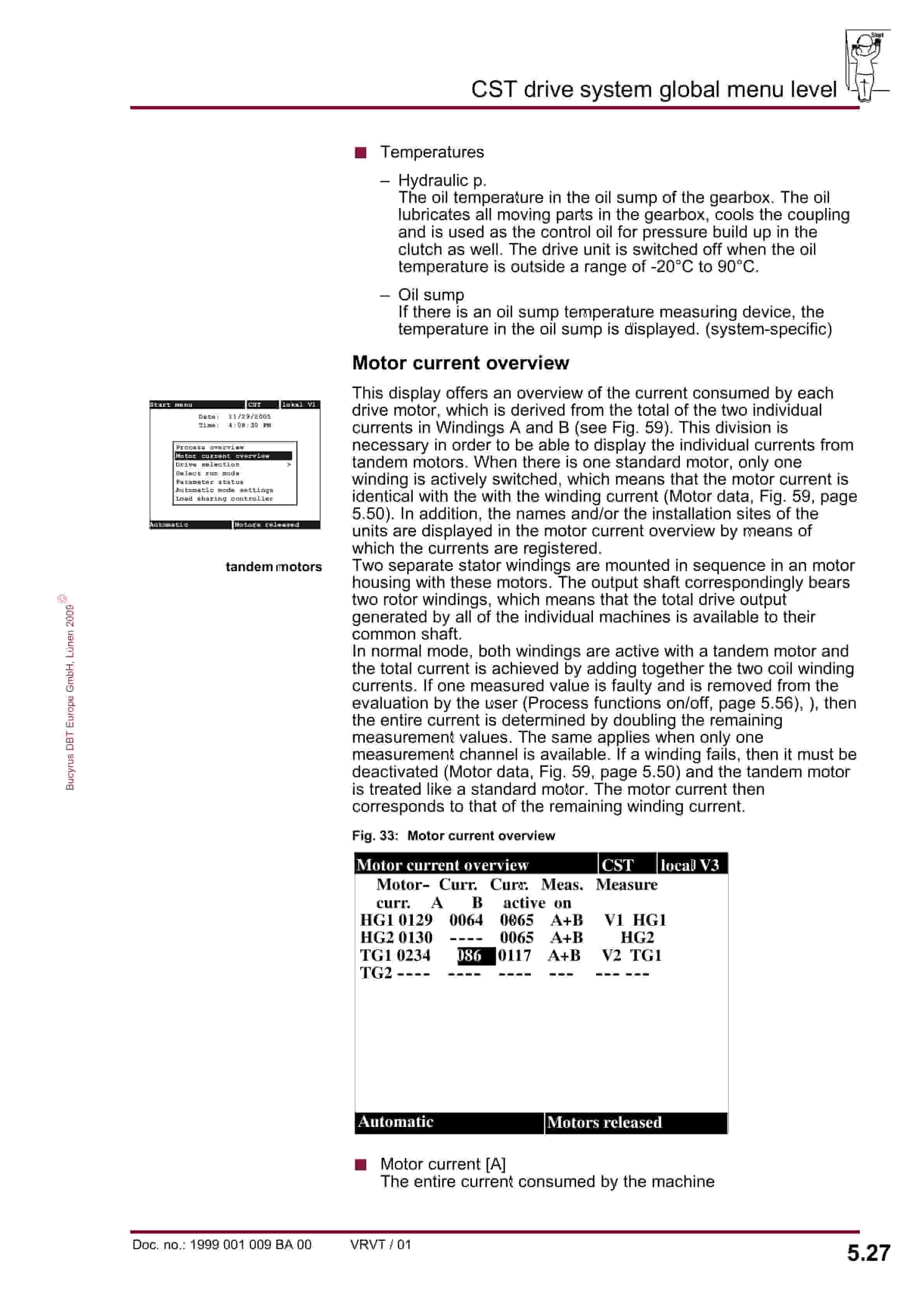 Bucyrus PMC Drive Control System - Conveyor With CST Gearbox Operating Manual 1999 001 009 BA 00-2