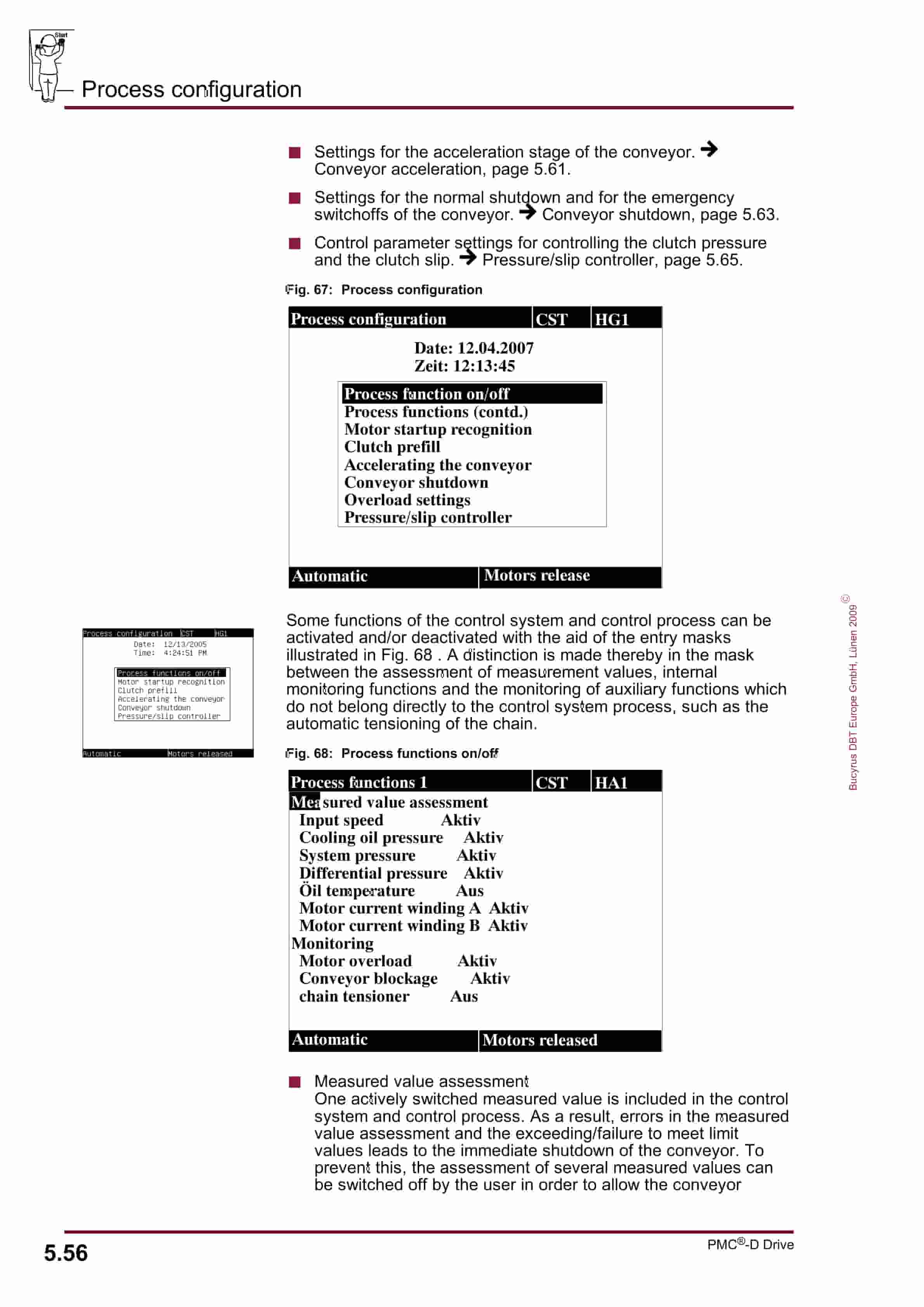 Bucyrus PMC Drive Control System - Conveyor With CST Gearbox Operating Manual 1999 001 009 BA 00-4