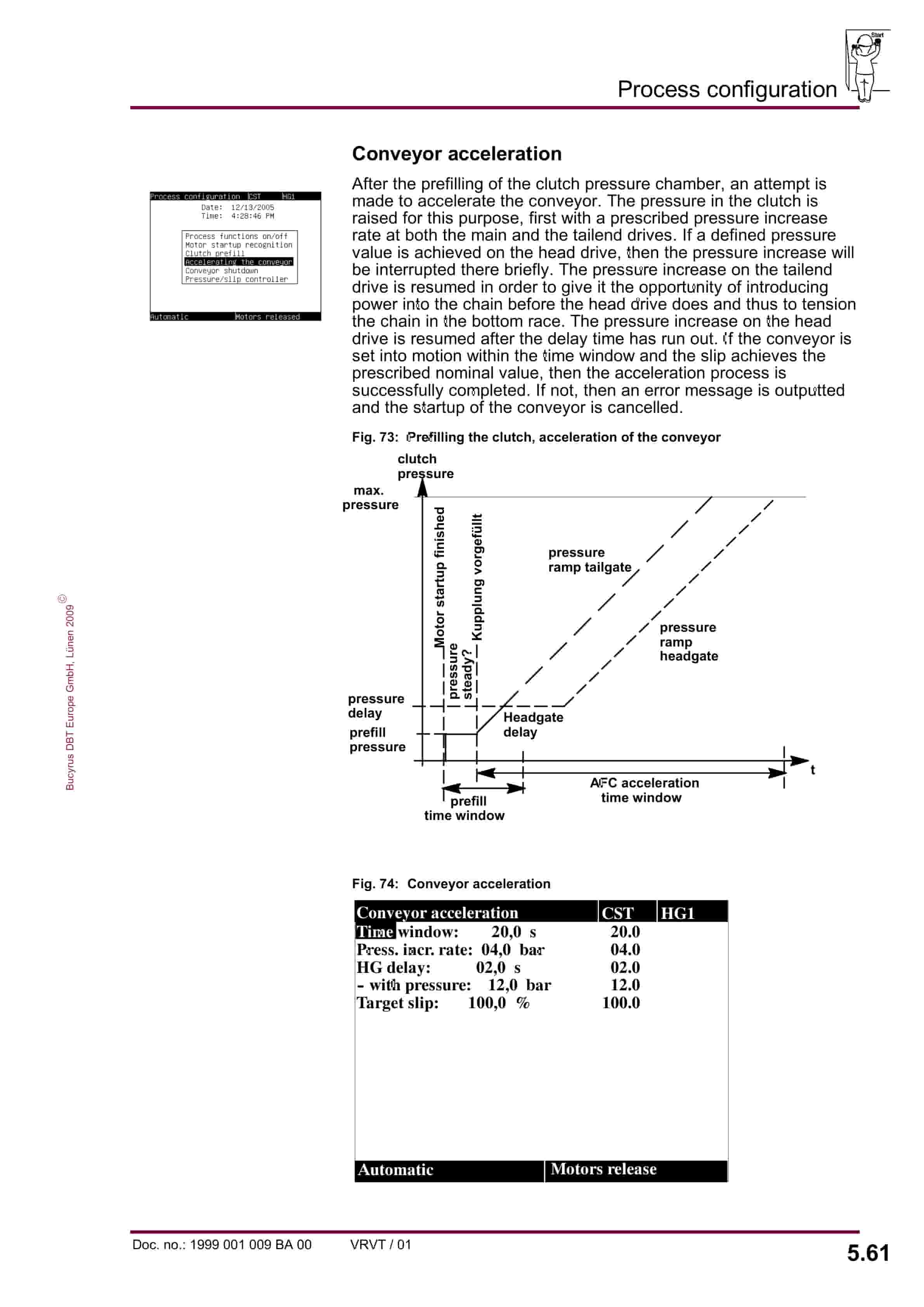 Bucyrus PMC Drive Control System - Conveyor With CST Gearbox Operating Manual 1999 001 009 BA 00-5