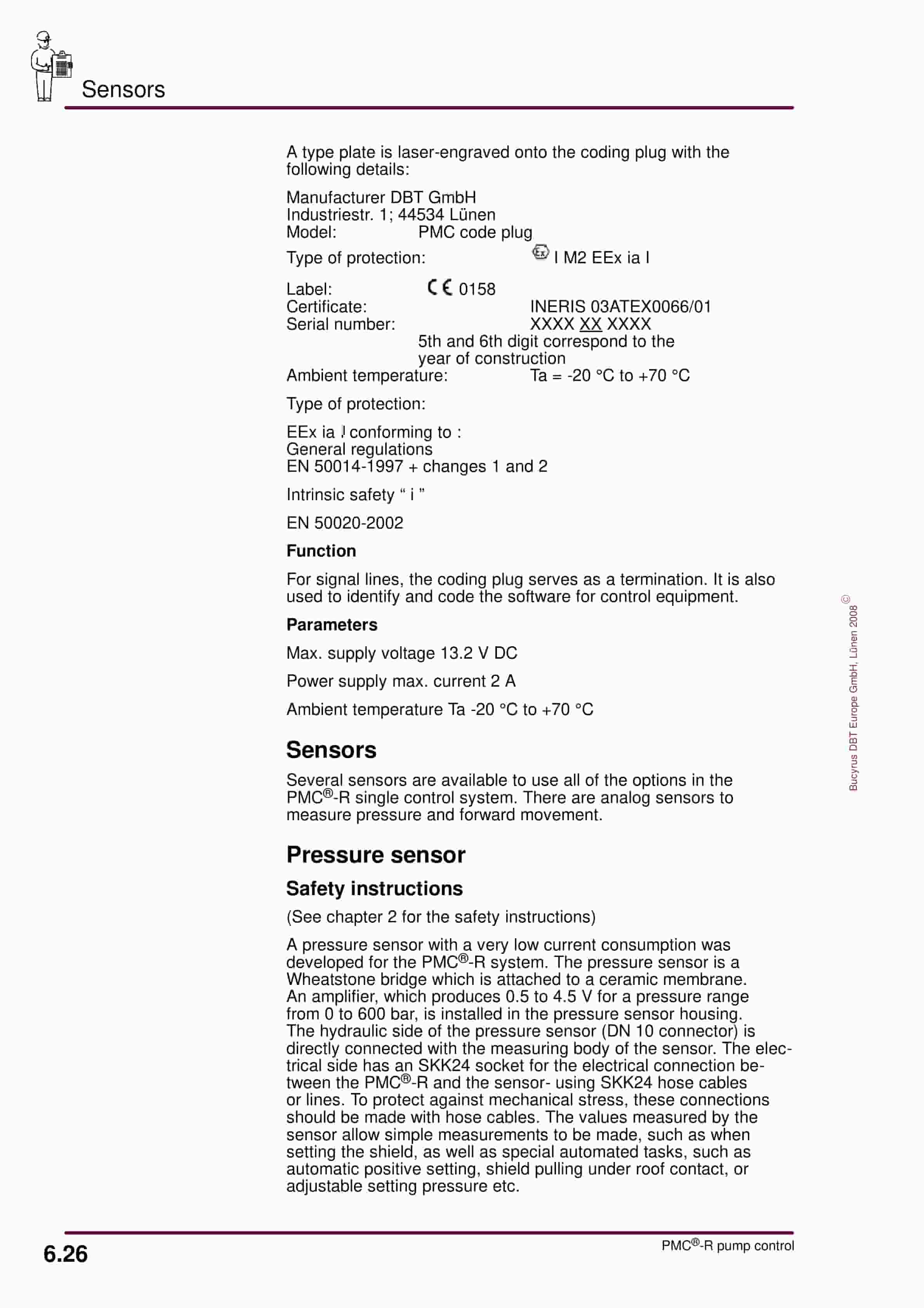 Bucyrus PMC-R-Face Control Operating Manual 4007 176 010 BA 00-3