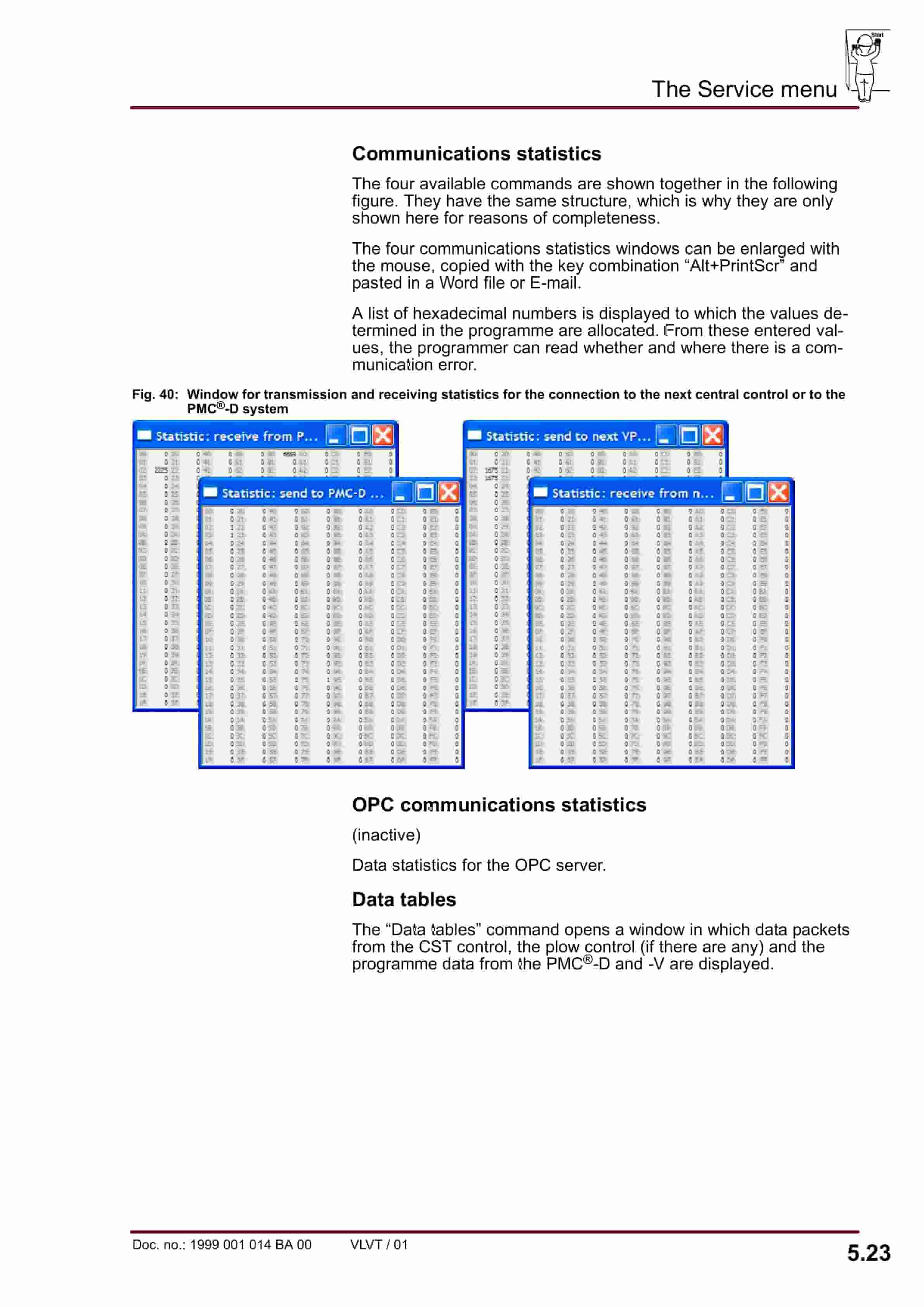 Bucyrus PMC-System Vplow Central Control Facevisualisation For Plow PMC-D Ver 10.81 Operating Manual 1999 001 014 BA 00-4