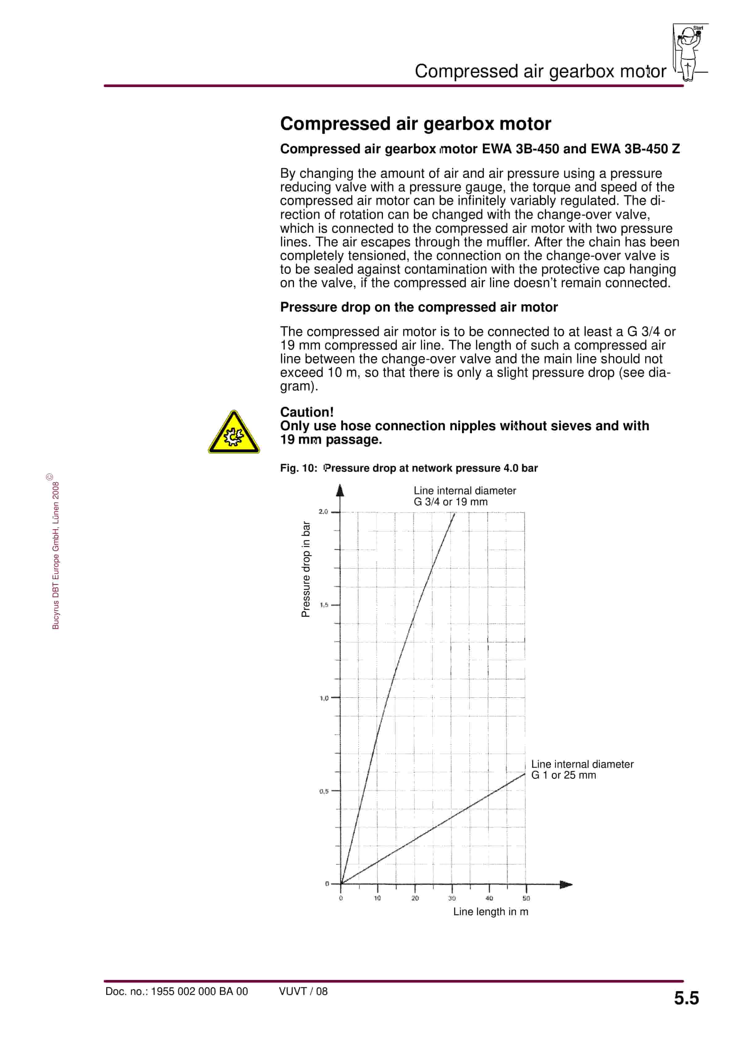 Bucyrus Pneumatic Chain Tensioner Operating Manual 1955 002 000 BA 00-2