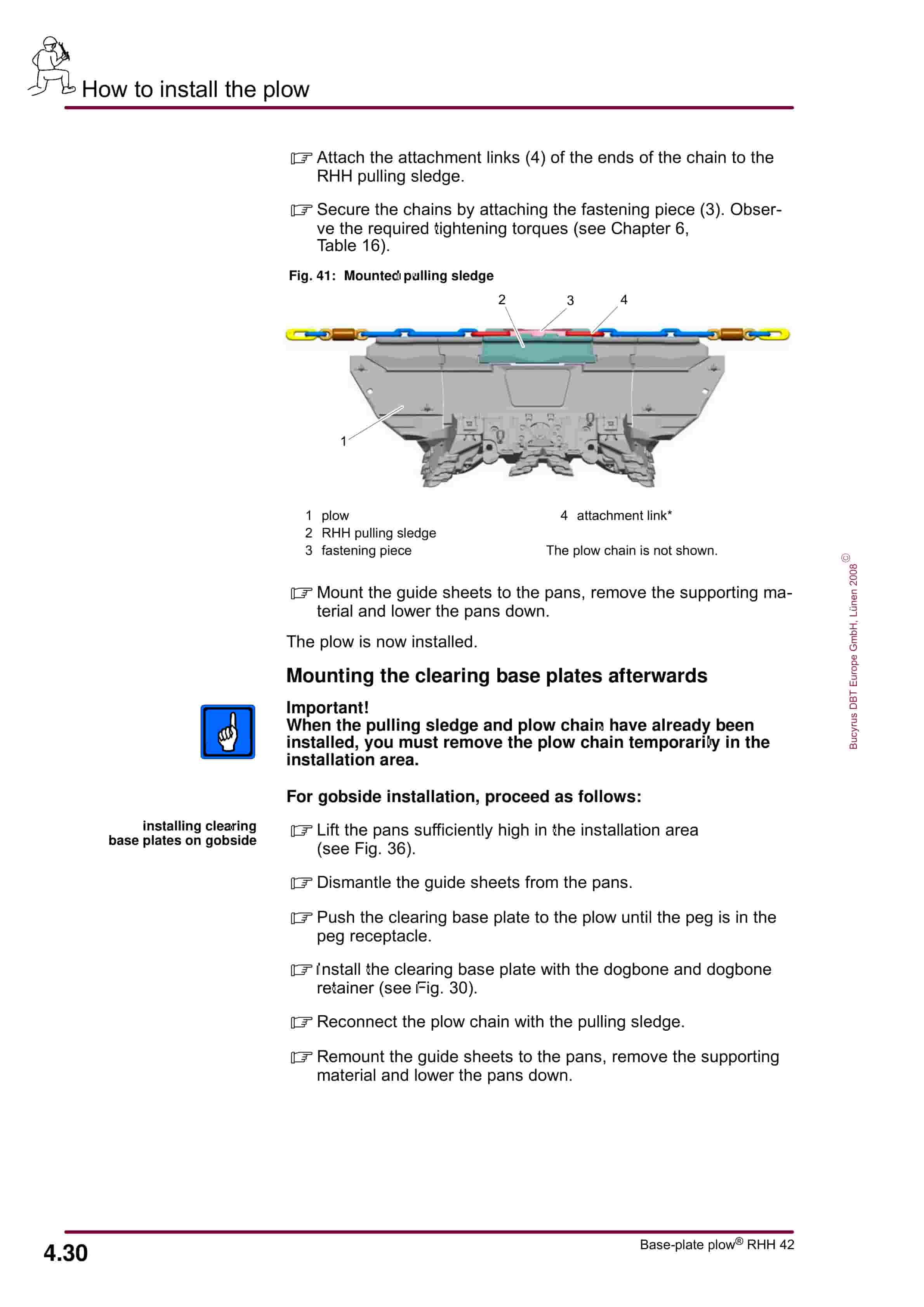 Bucyrus Reisshaken-Plow RHH 42 Operating Manual 6051 001 000 BA 00-2