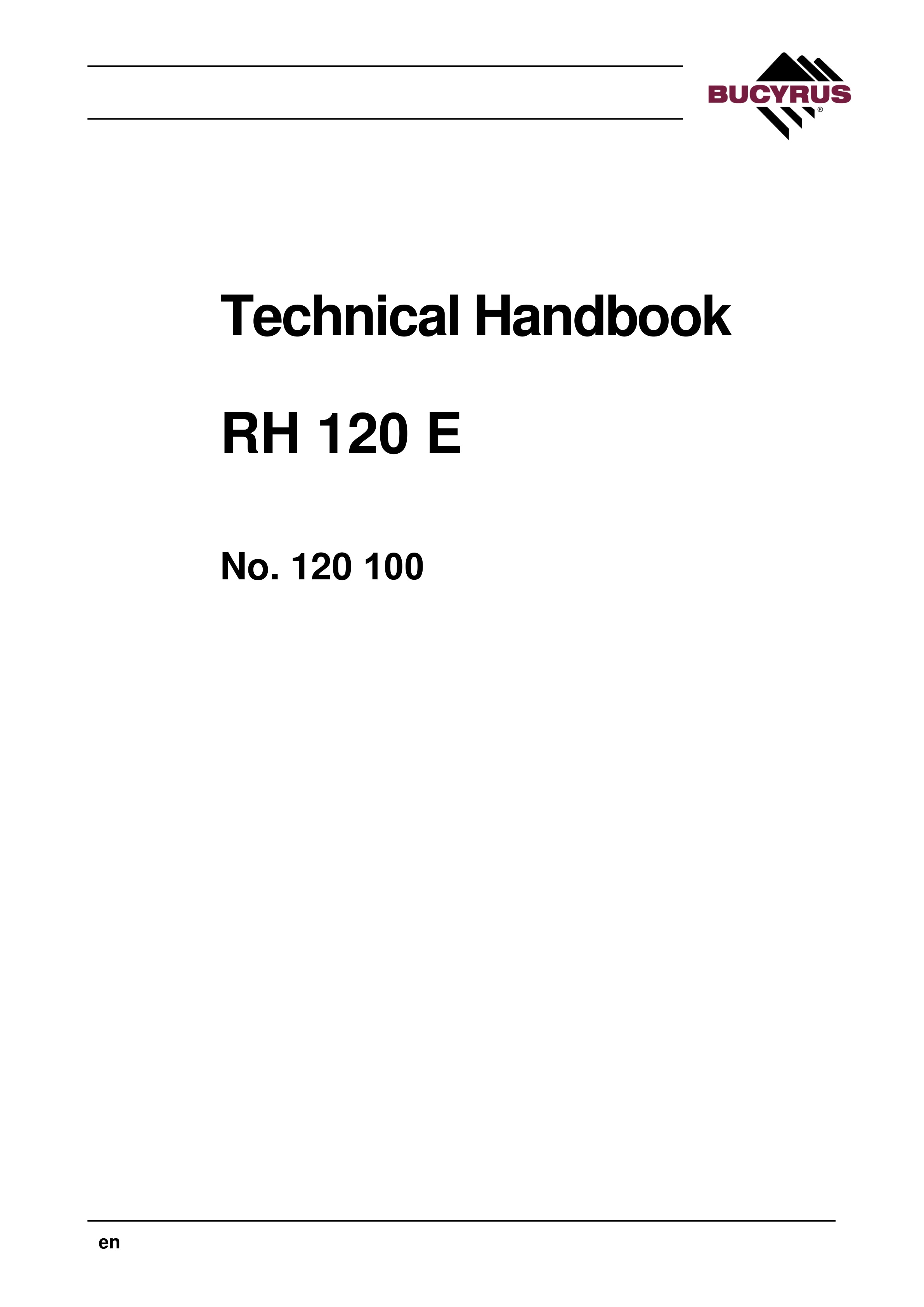 Bucyrus RH 120 E Technical Handbook 120100