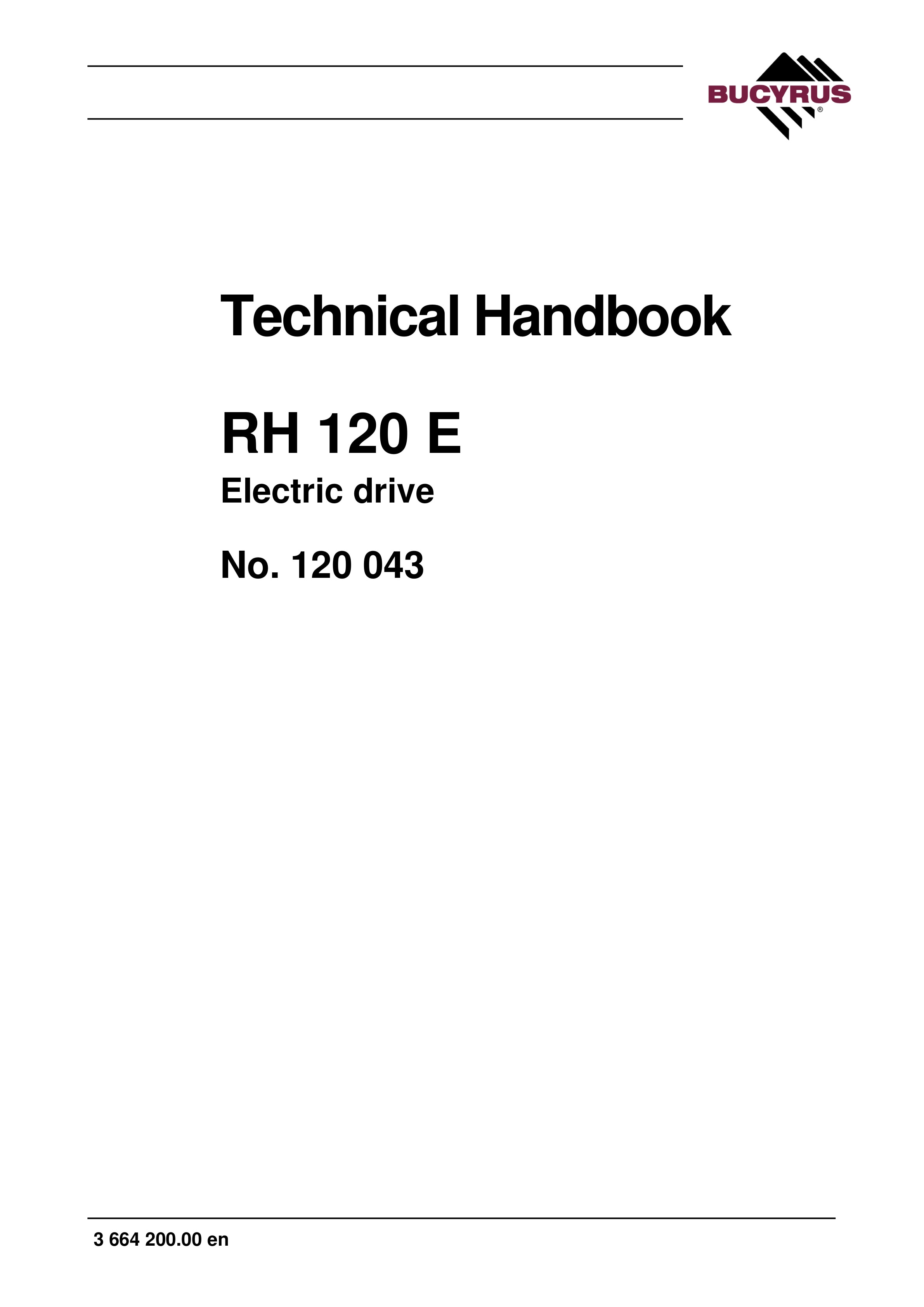 Bucyrus RH 120E Electric Drive Technical Handbook 120043
