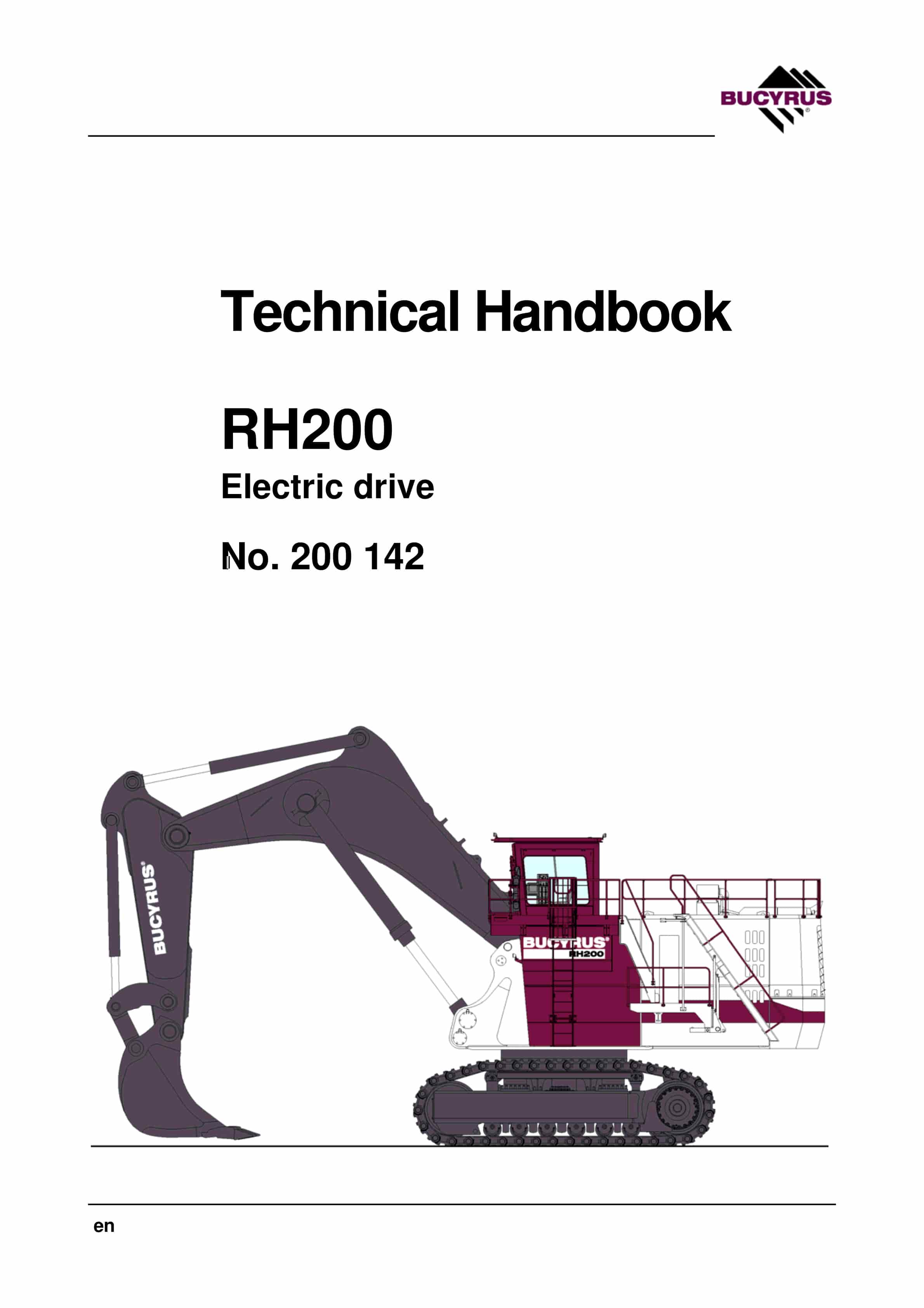 Bucyrus RH 200 Electric Drive Technical Handbook 200142