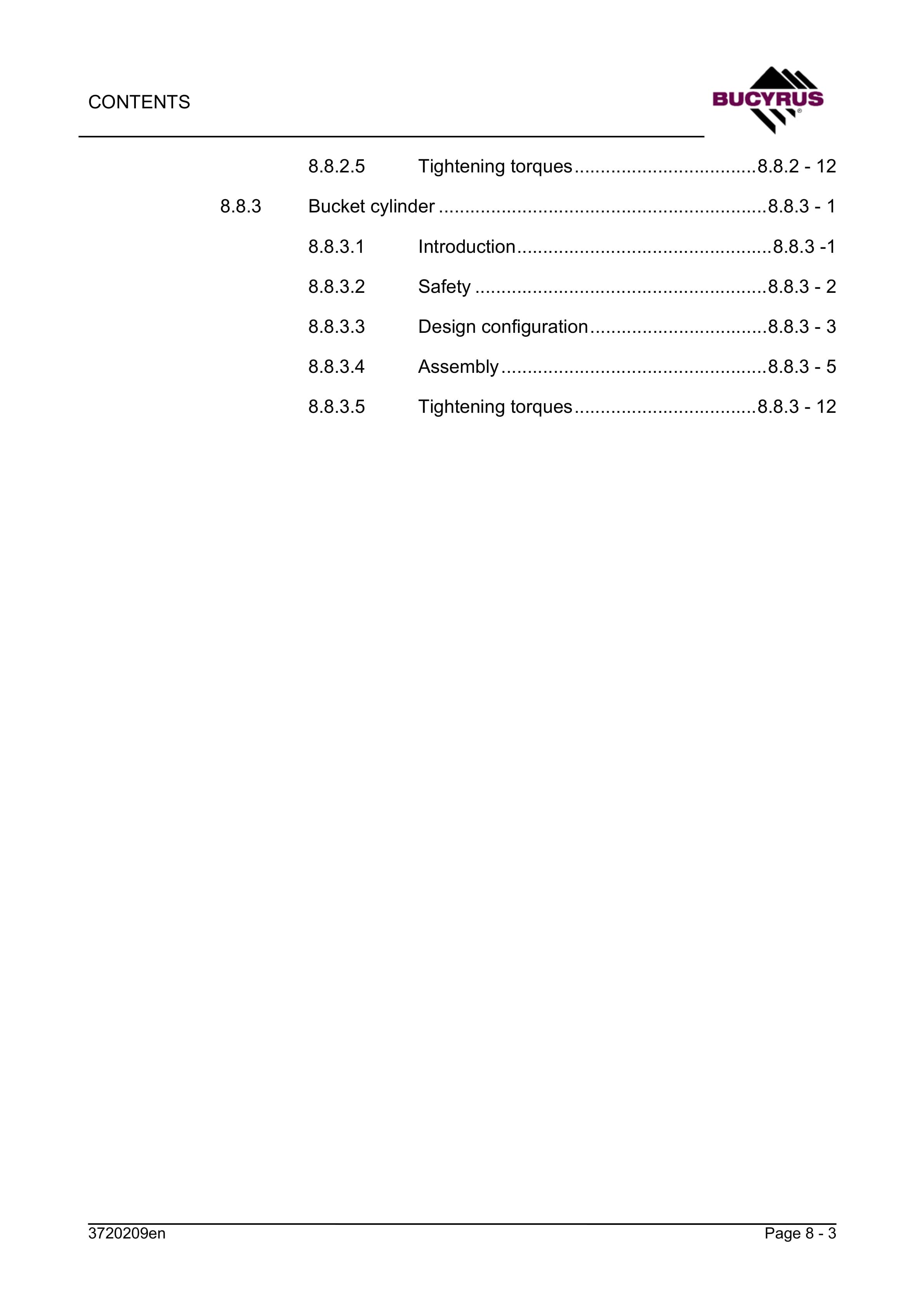 Bucyrus RH 340-B Technical Handbook 340099-3