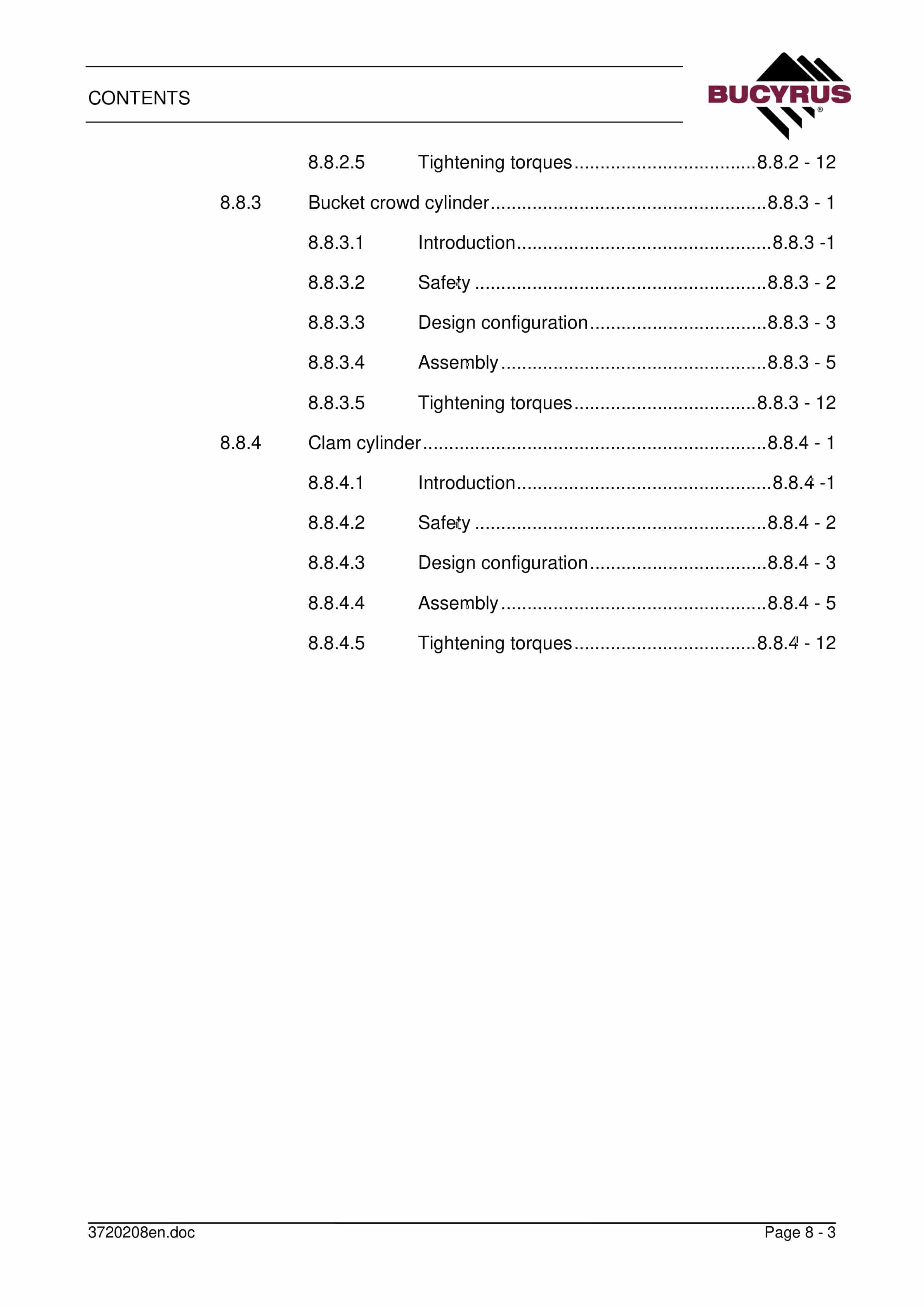 Bucyrus RH 340 Technical Handbook 340003-3