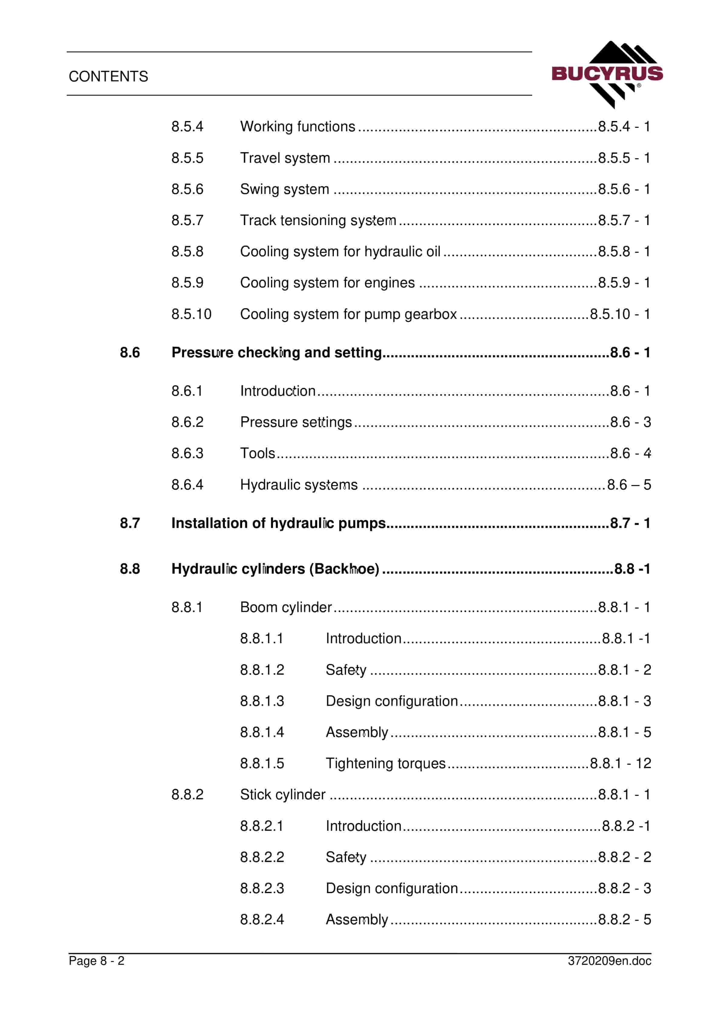 Bucyrus RH 340 Technical Handbook 340010-3