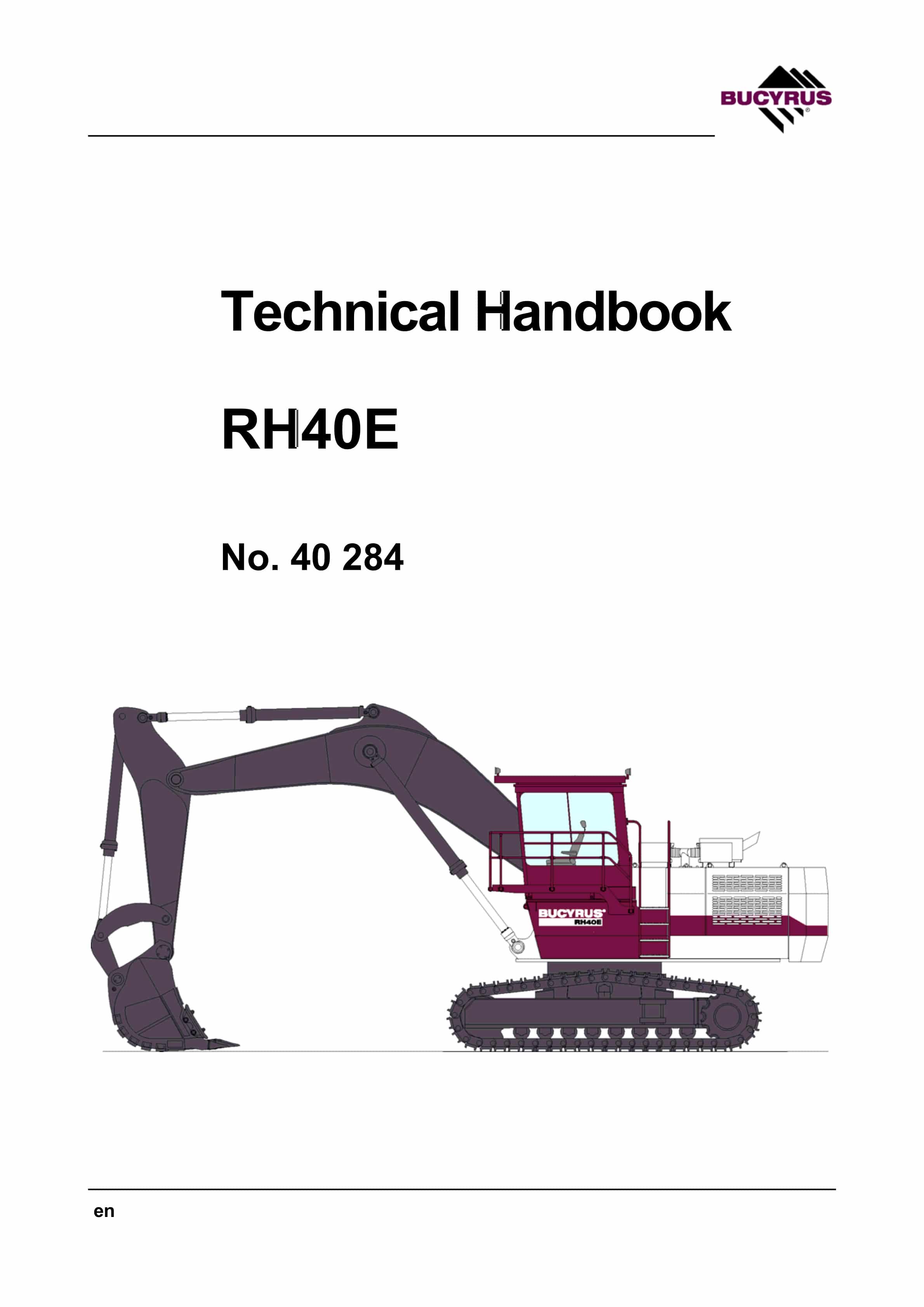 Bucyrus RH 40-E Technical Handbook 40284