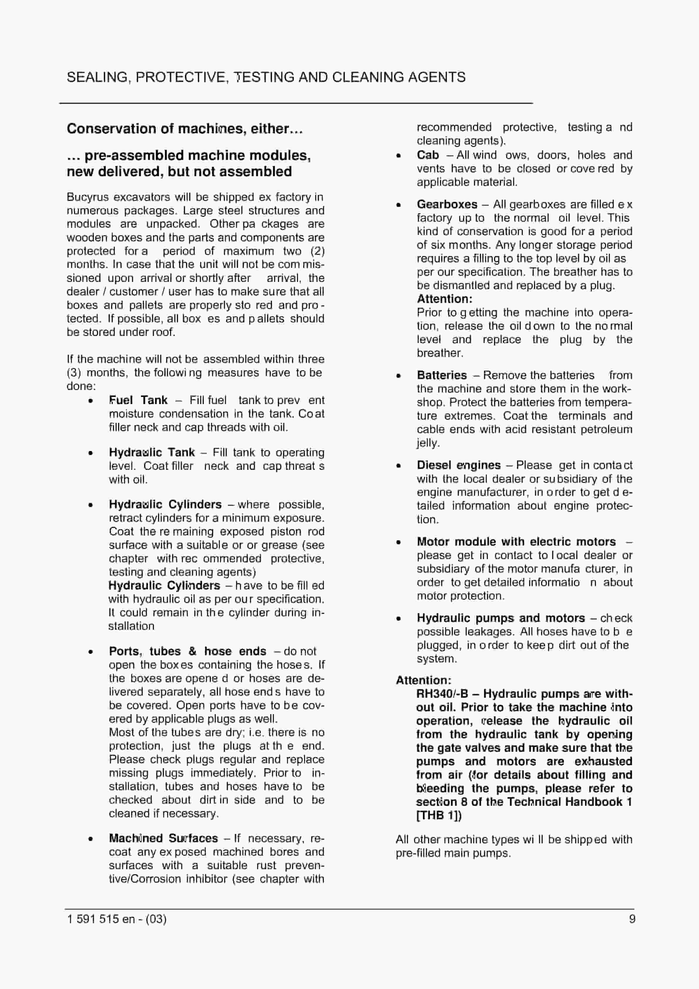 Bucyrus Sealing, Protective, Testing And Cleaning Agents Technical Handbook 1591515-2