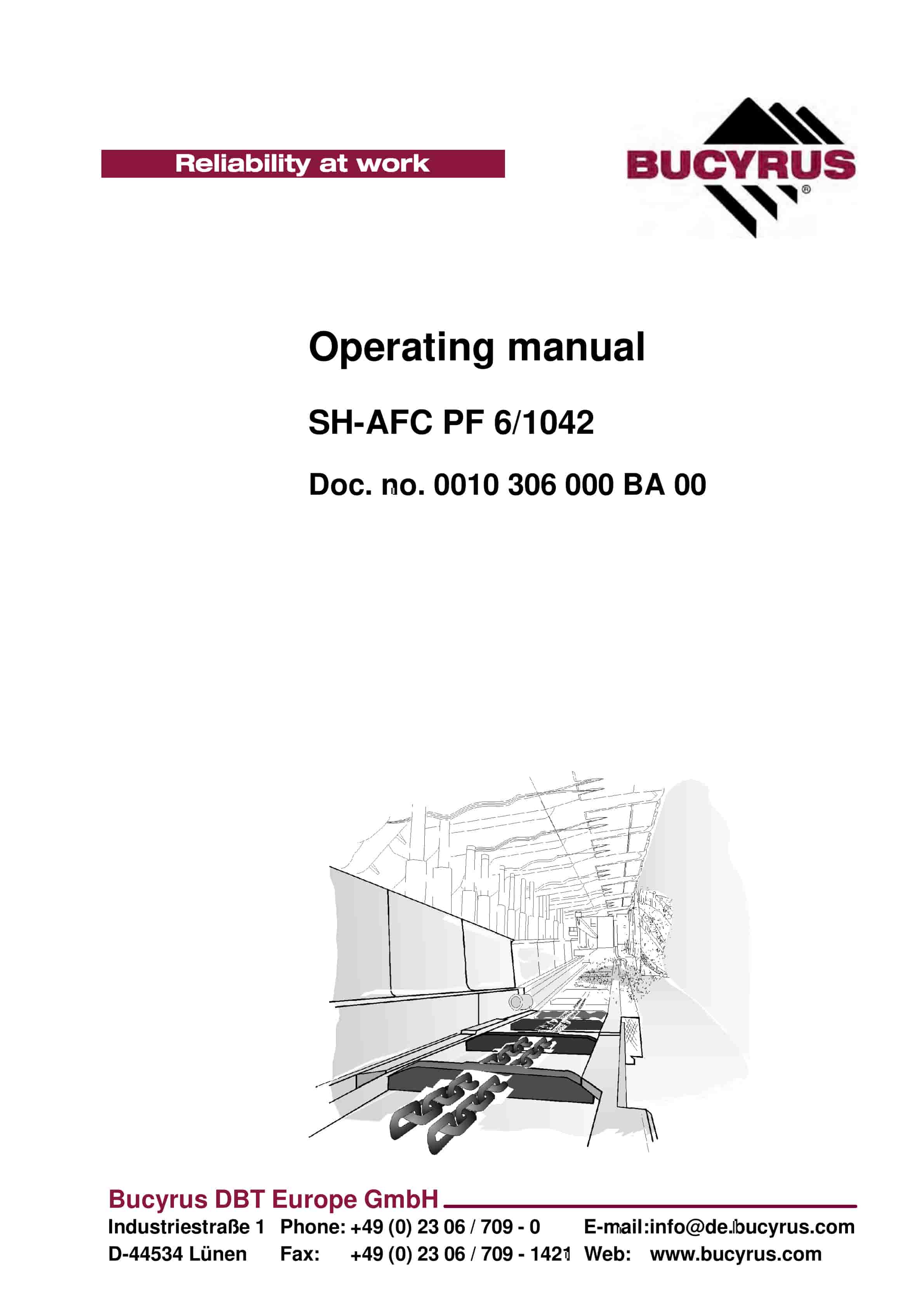 Bucyrus SH-AFC PF 6-1042 Operating Manual 0010 306 000 BA 00